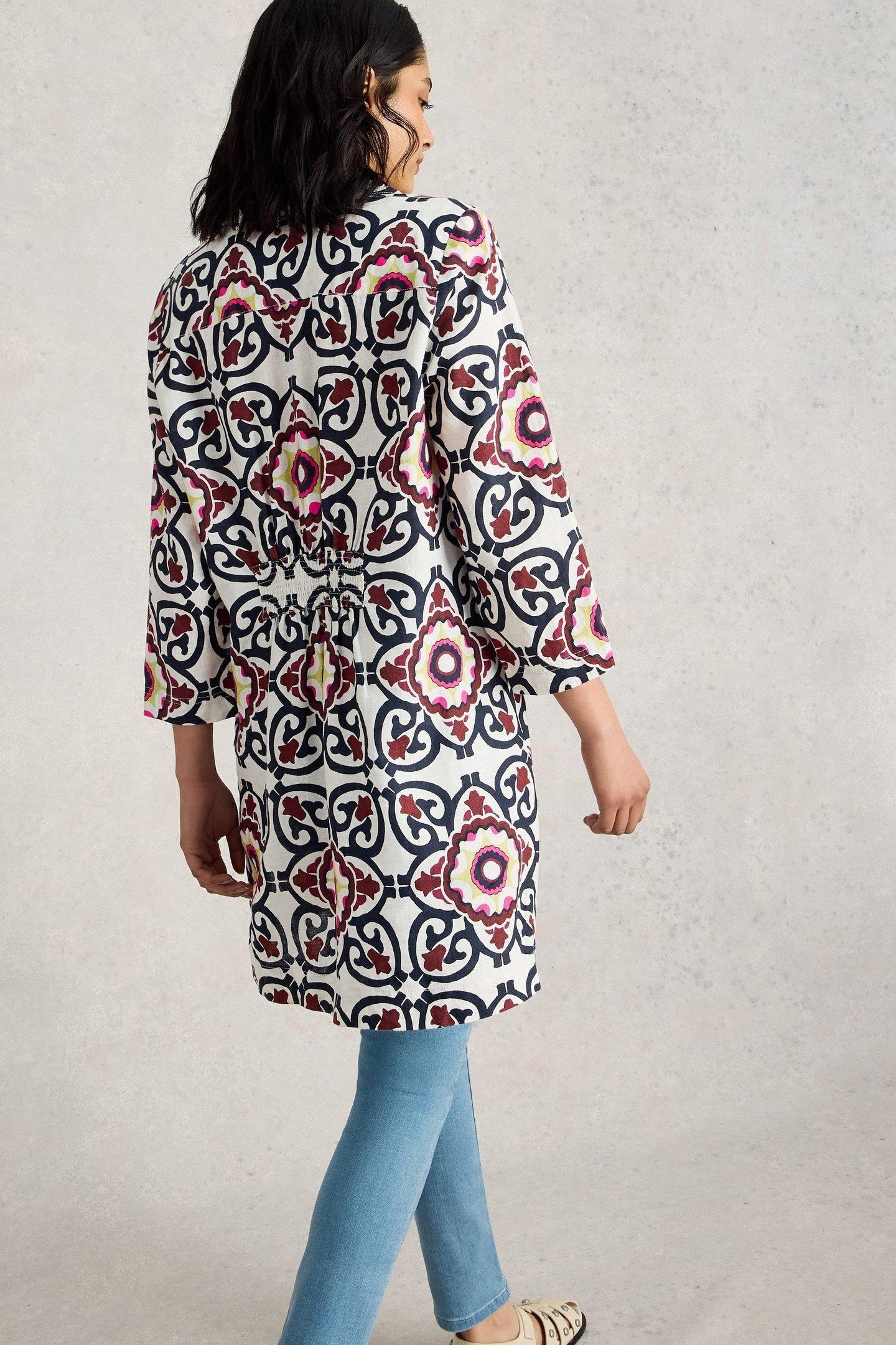 BLAKE LINEN TUNIC IVORY PRINT 2