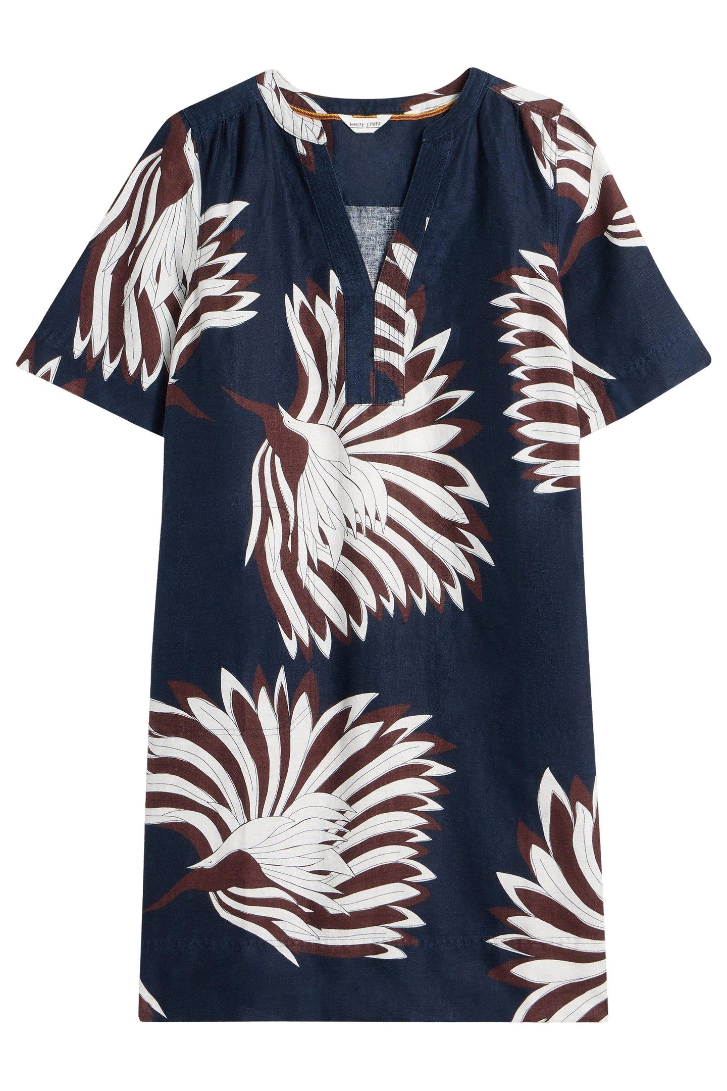 JUNE LINEN DRESS NAVY PRINT 3