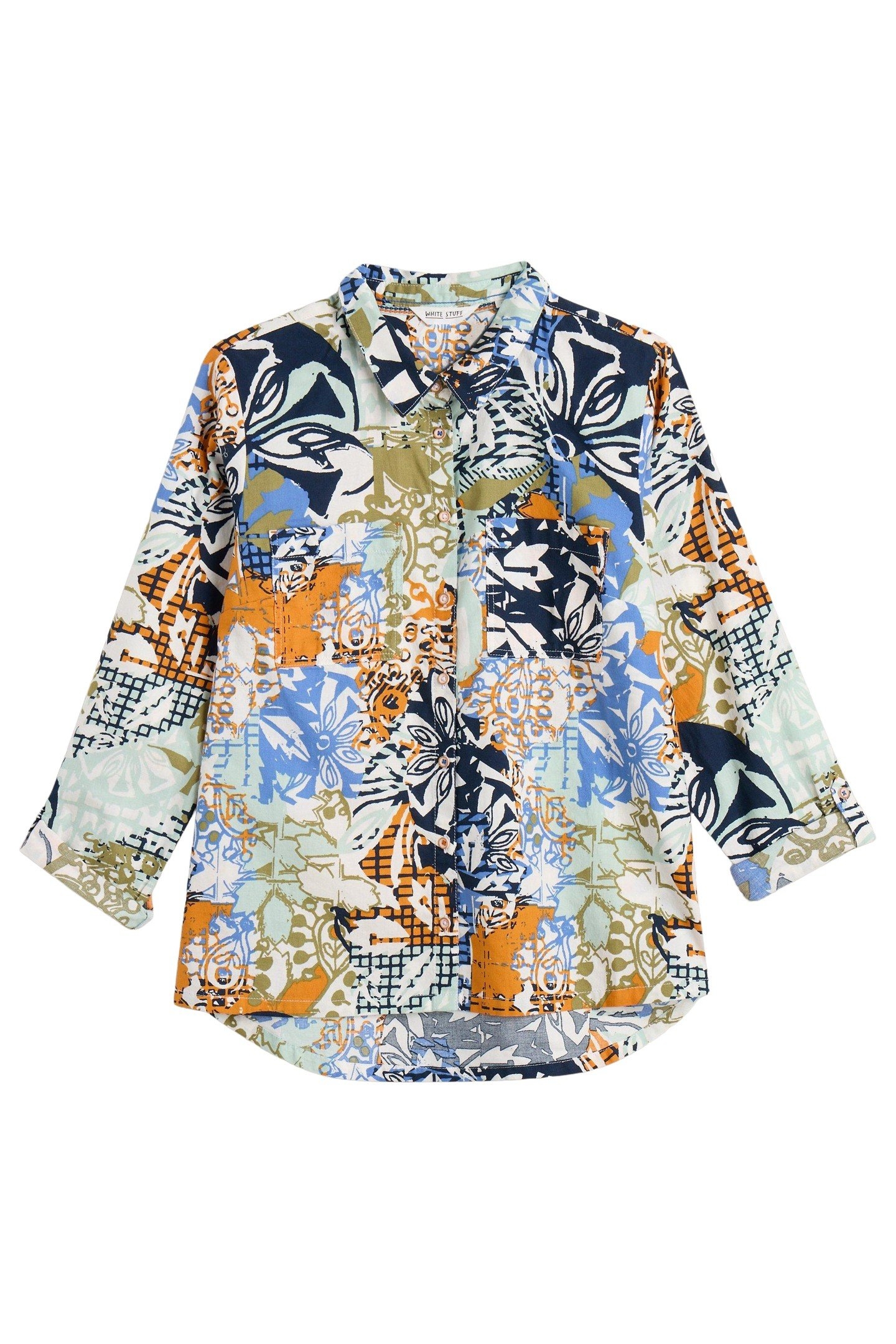 SOPHIE ORGANIC COTTON SHIRT ORANGE MULTI 3