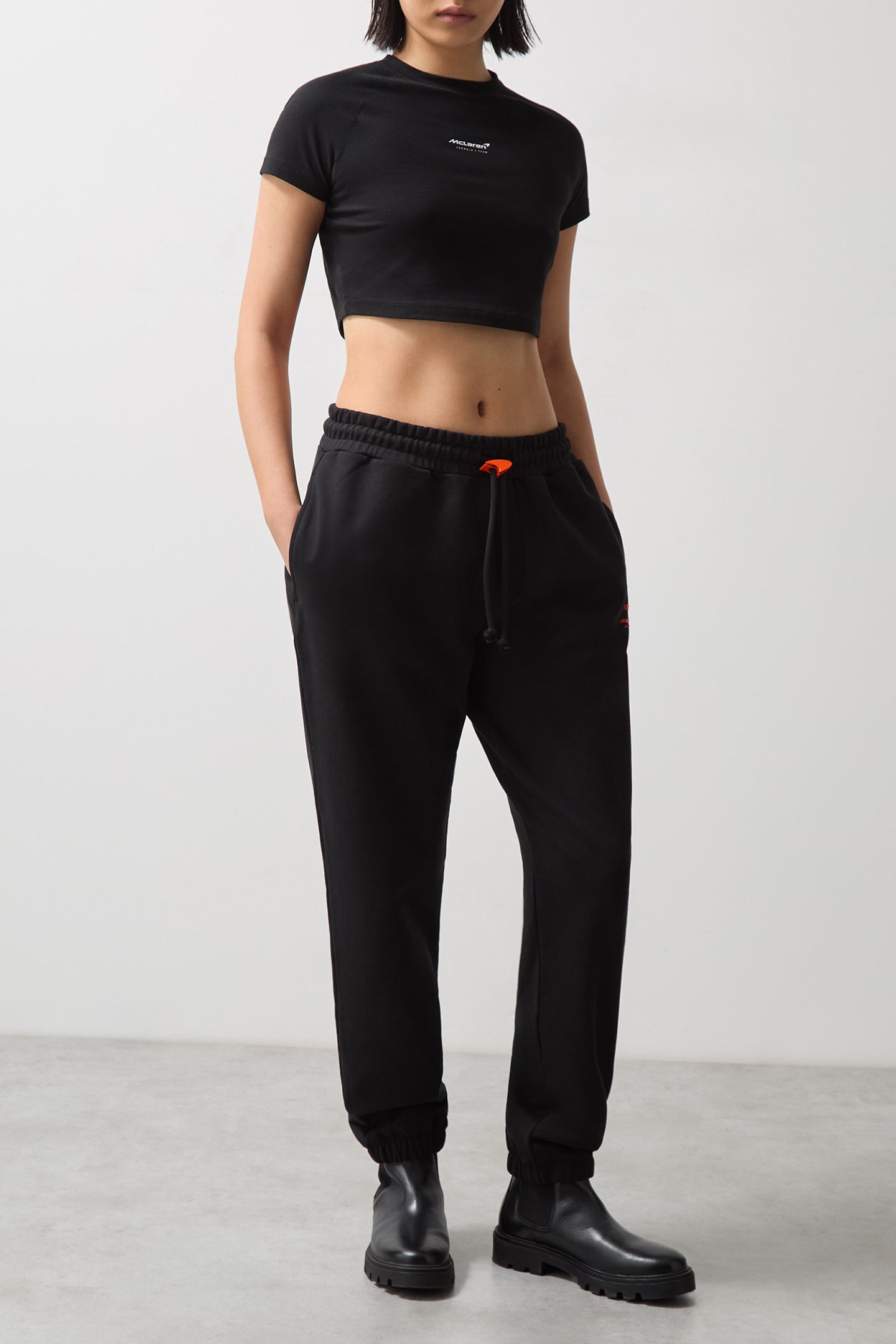 DRAWSTRING PRINTED JOGGER BLACK 1