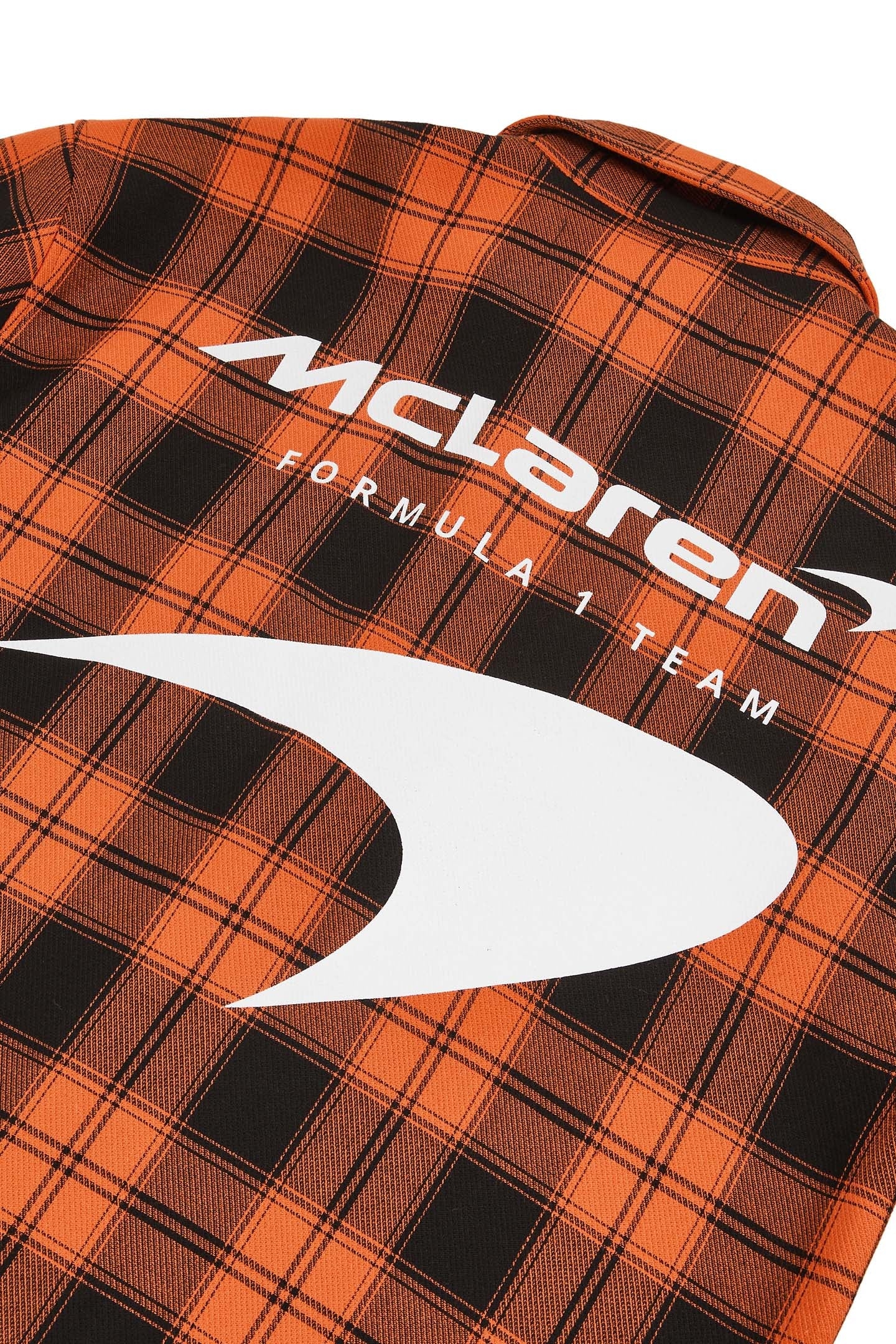 LS EMBROIDERED CHECK TWIN POCKET OVERSHIRT PAPAYA ORANGE/BLA 7