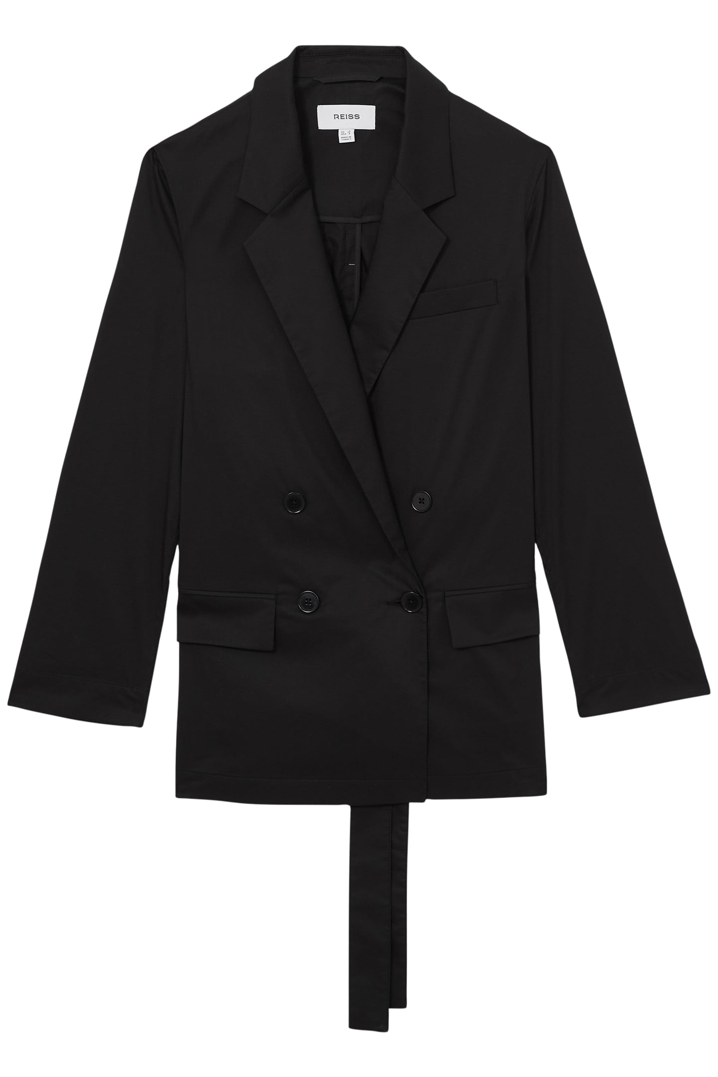 BELTED DB COTTON JACKET BLACK 3