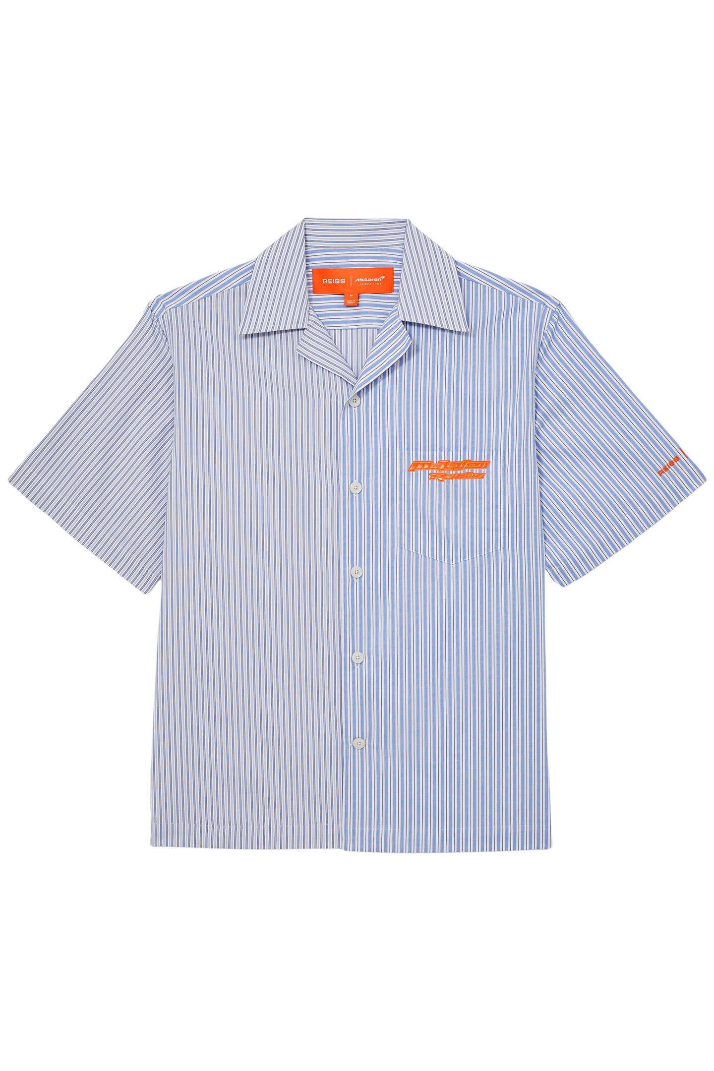 SS STRIPE POPLIN CUBAN SHIRT SOFT BLUE/WHITE 3