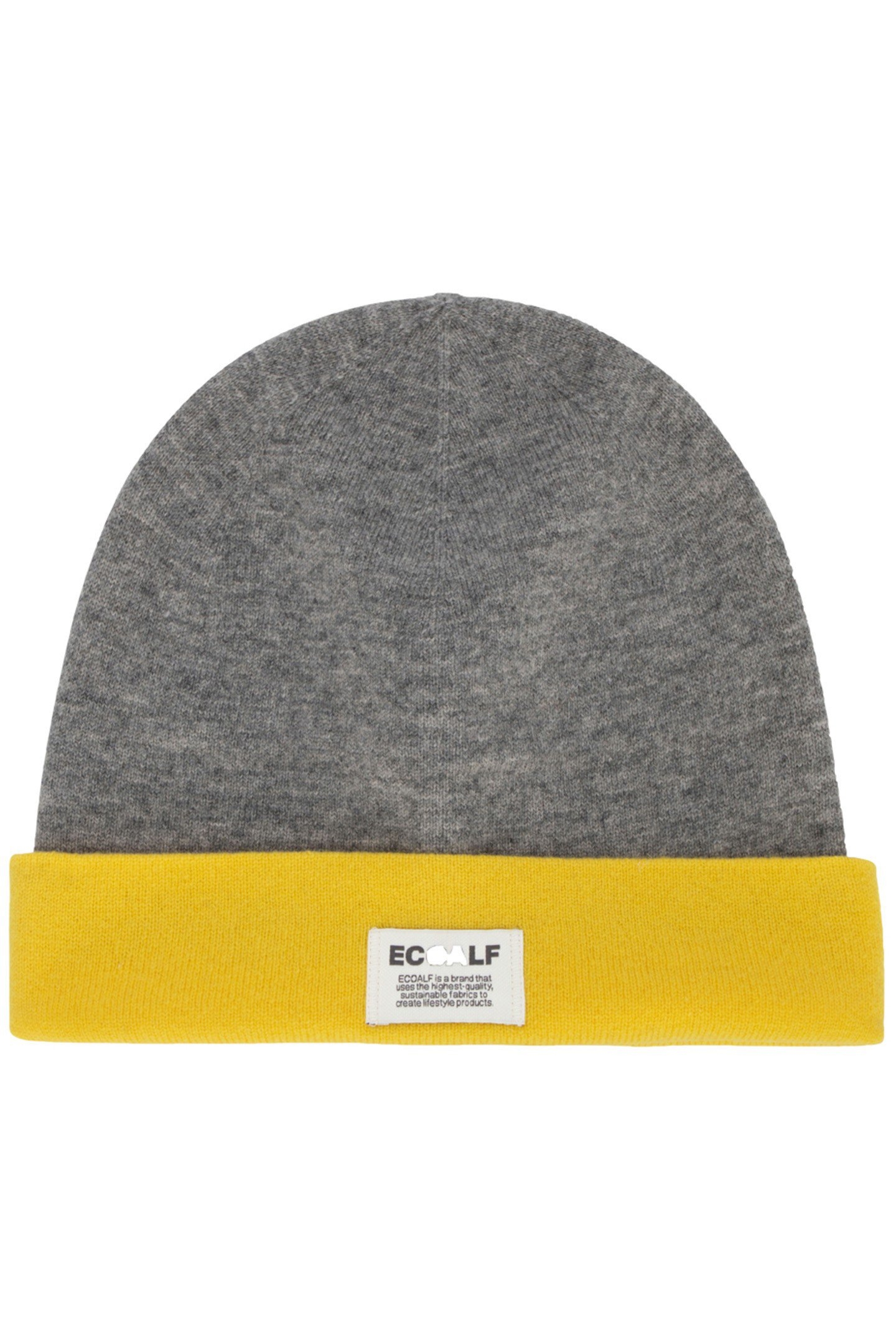 UNISEX THINALF BEANIE GREY MELANGE/BRIGHT YELLOW 1