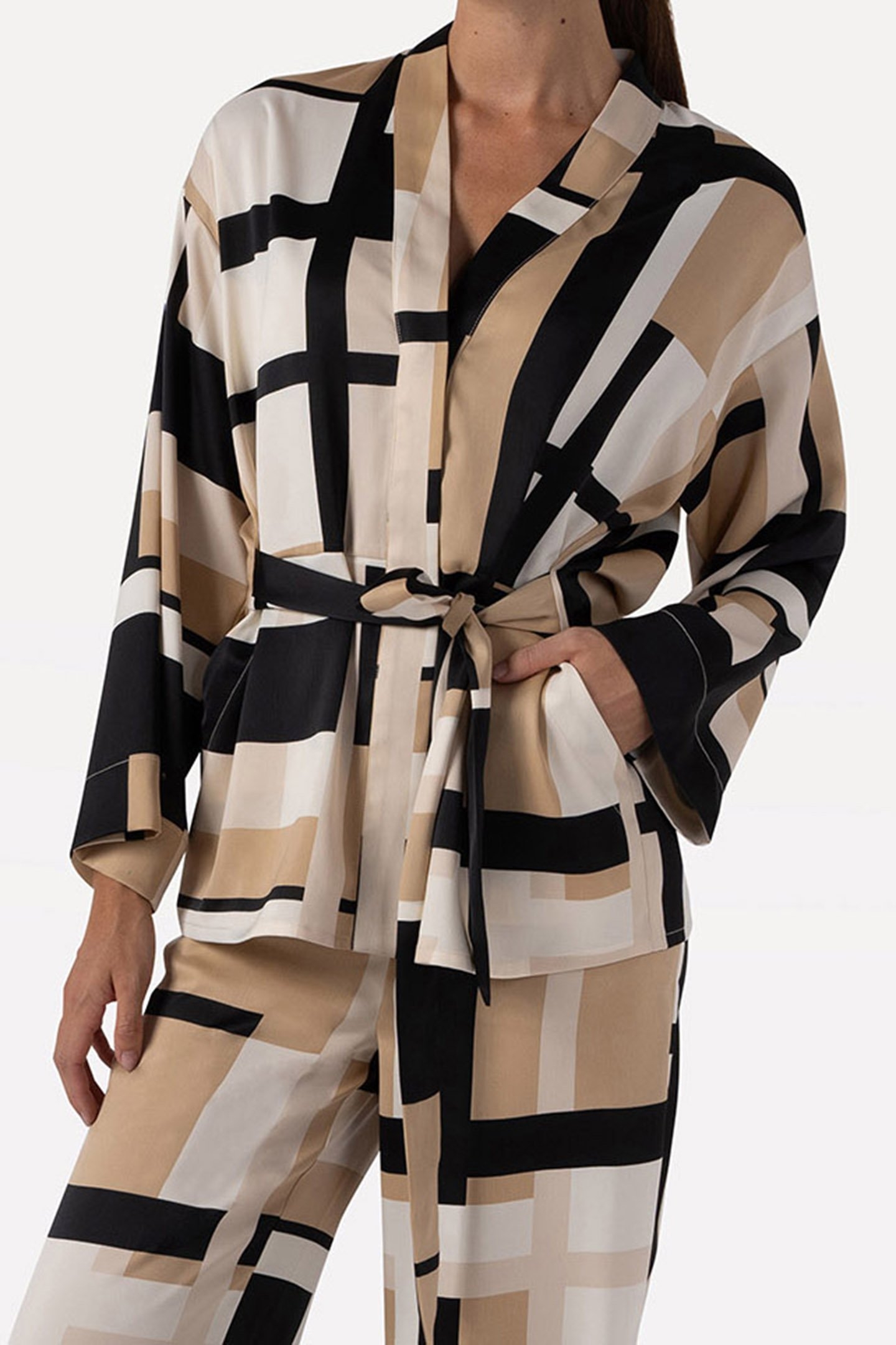 TIRRA BLAZER EGG WHITE BLOCK CHECK 1