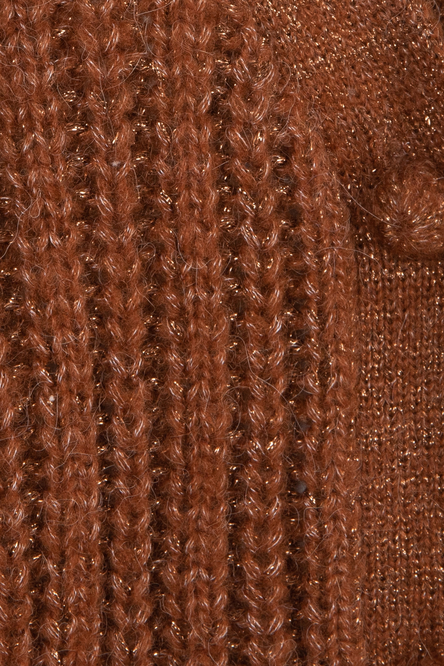 CARDIGAN CHUNKY KNIT LUREX BROWN 5