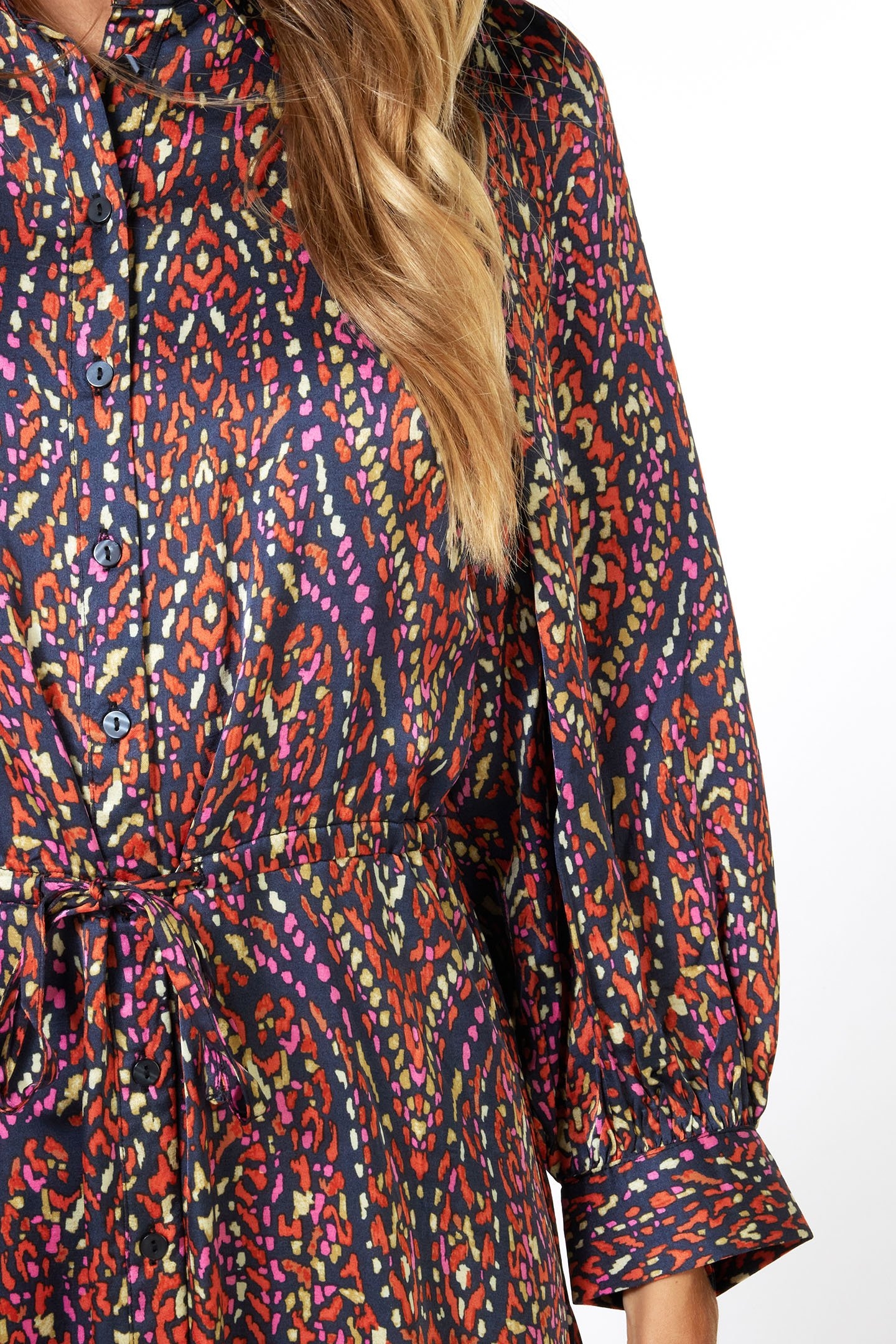 DRESS LONG SATEEN REWILDING PRINT 6