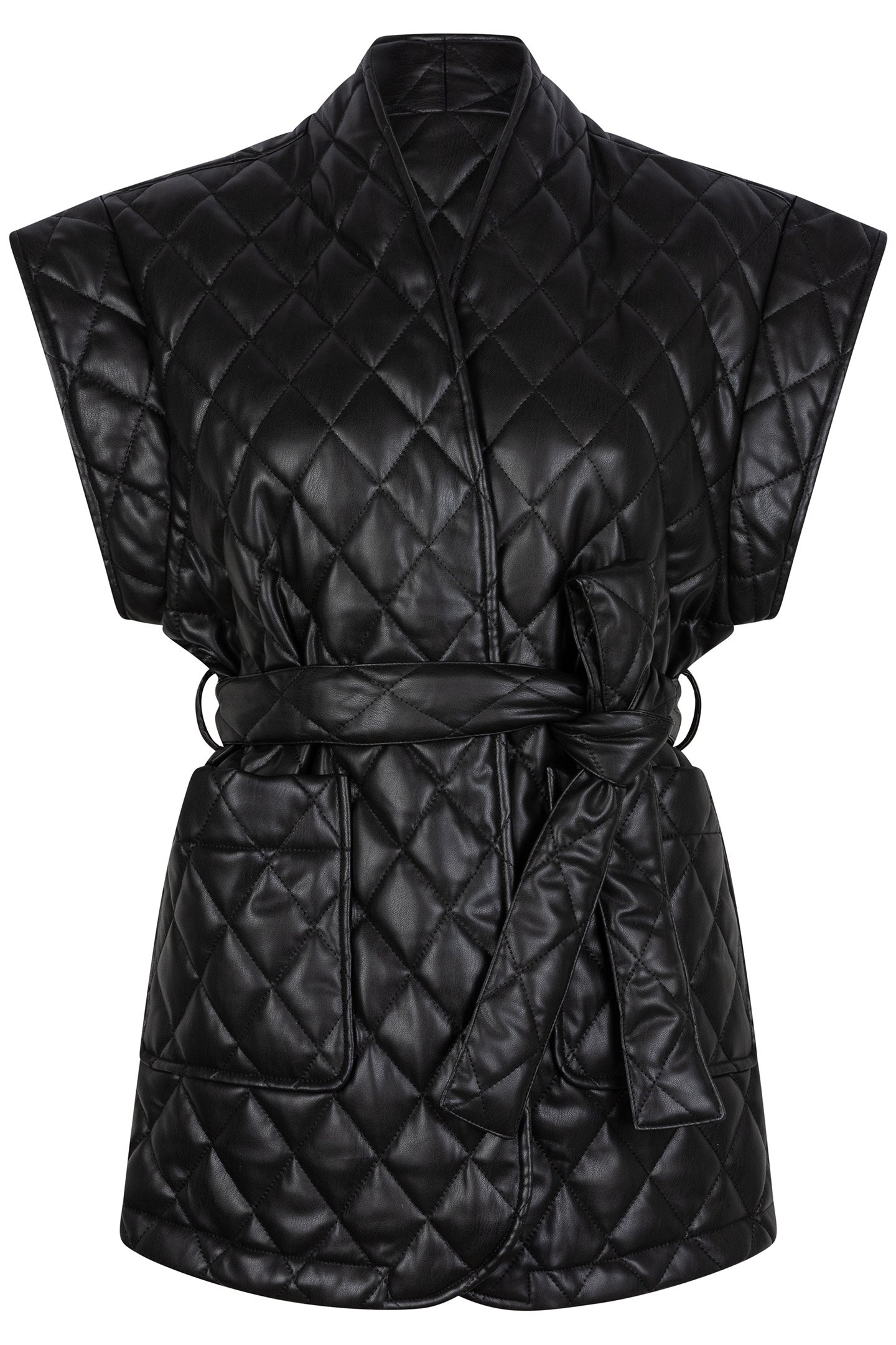 GILET PADDED PU BLACK 5