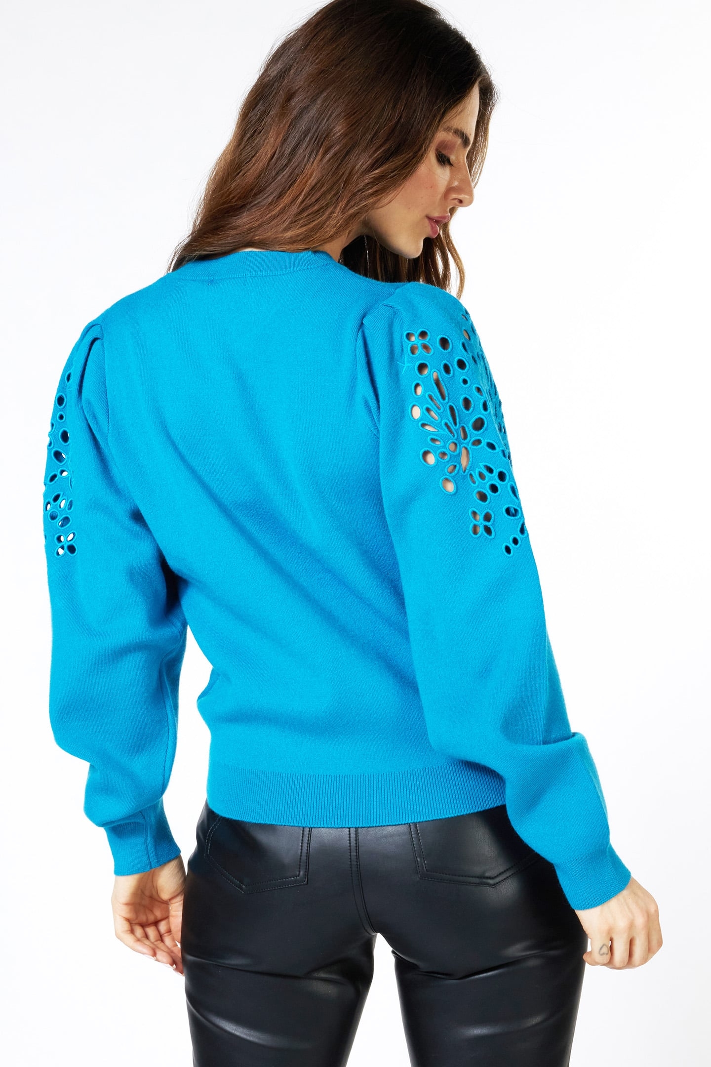 SWEATER EMBROIDERY ANGLAISE PETROL 2