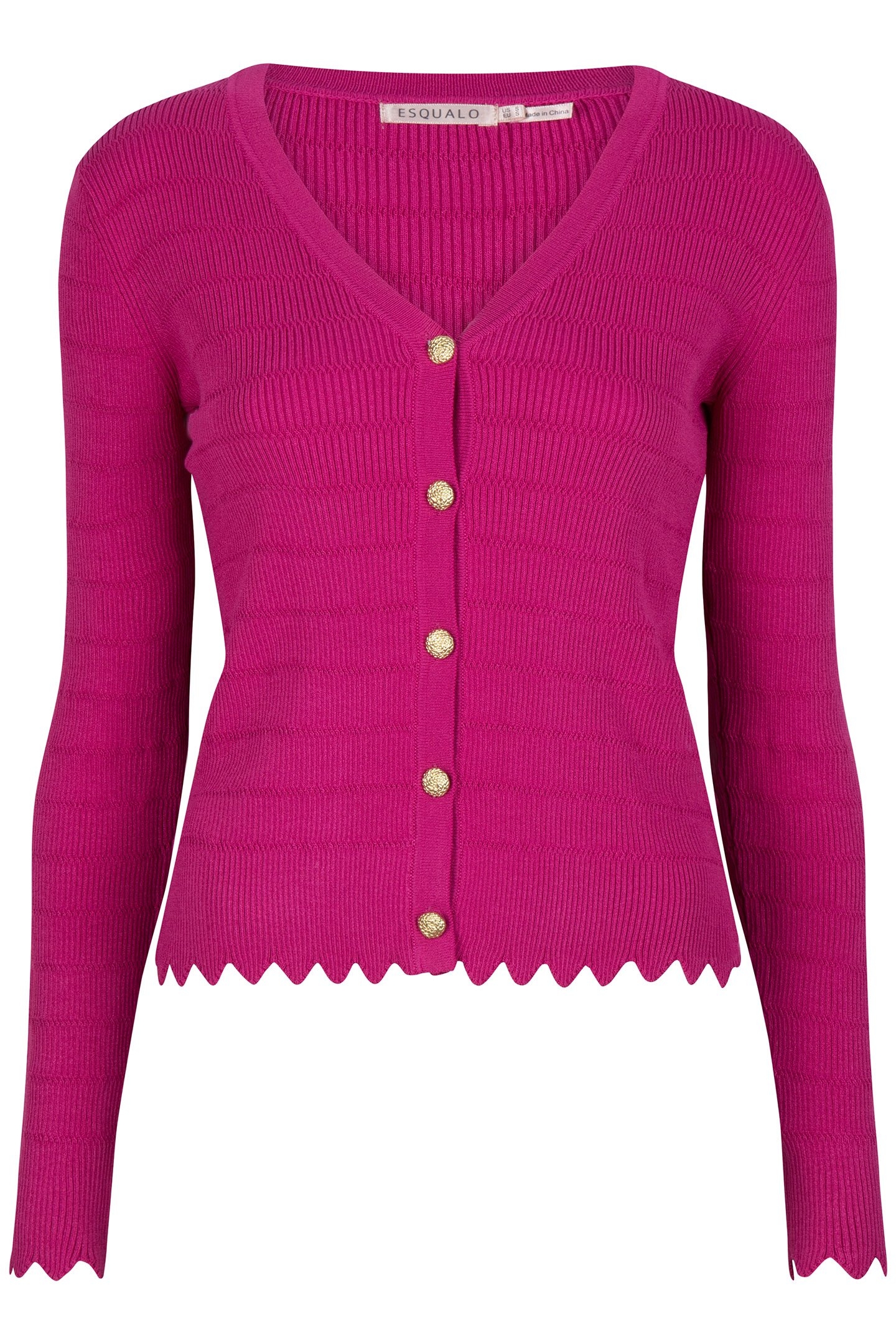CARDIGAN SHORT FANCY KNIT FUCHSIA 5