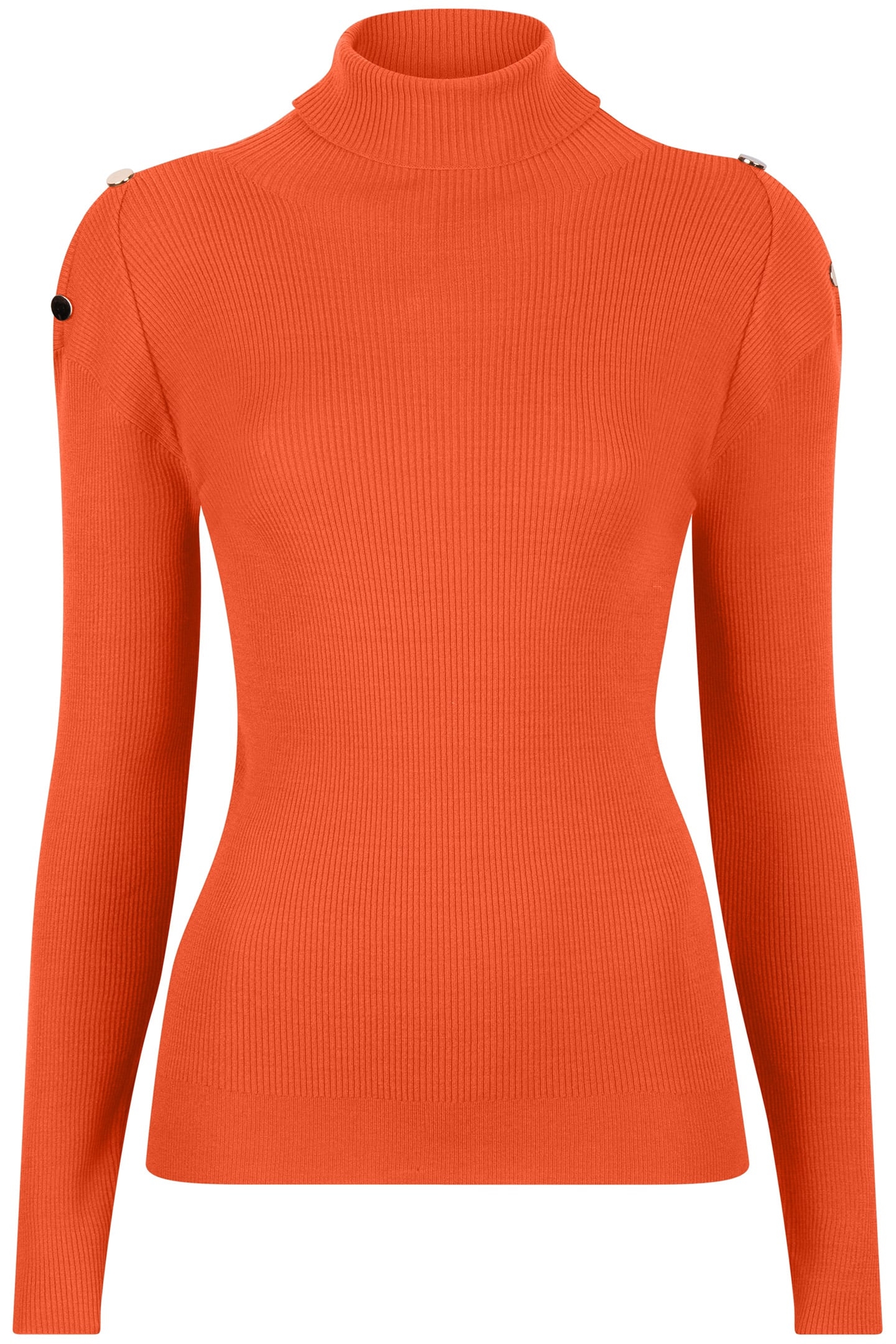 TOP RIB SLV/LSS BUTTONS COL ORANGE 1