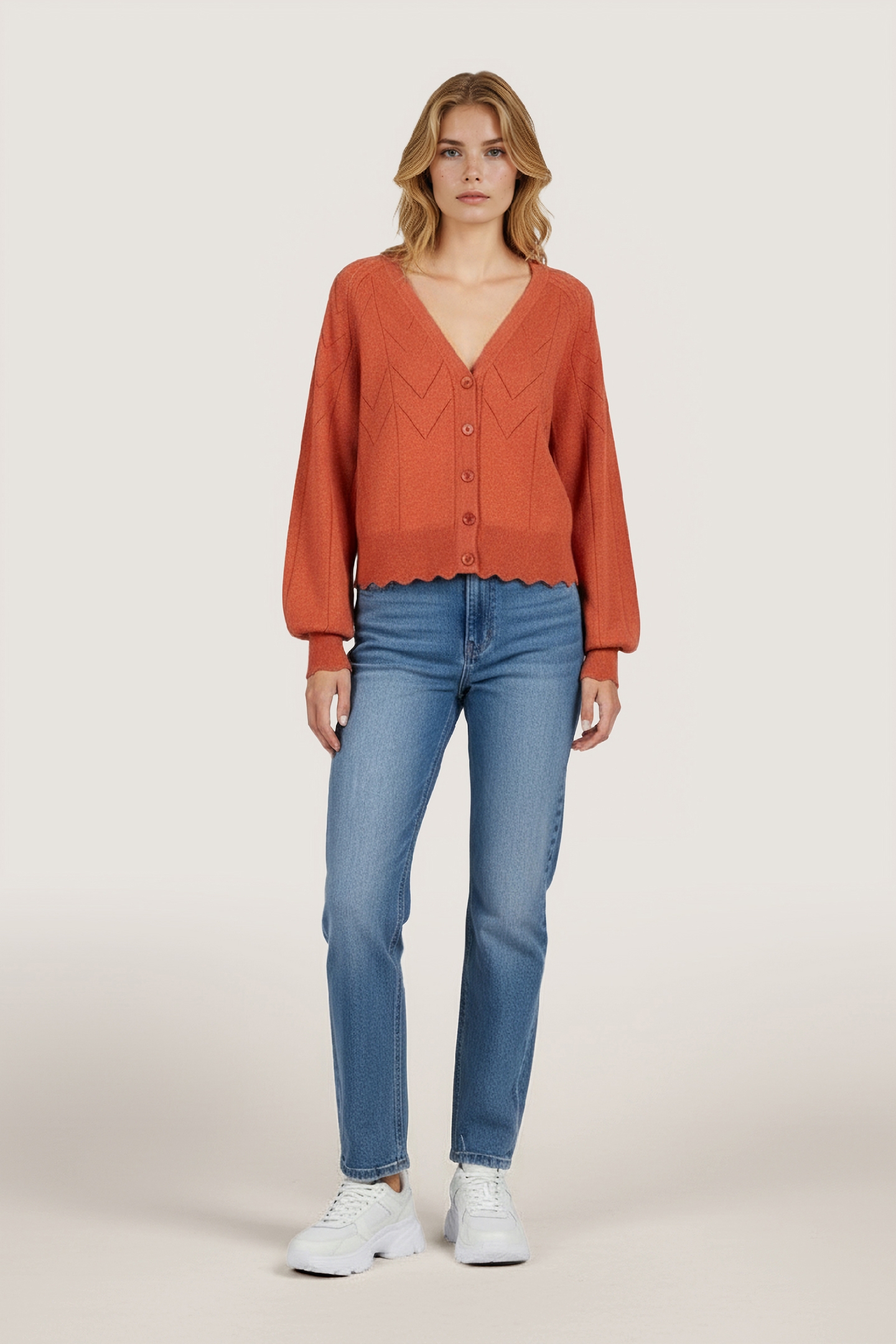 CARDIGAN LUREX RUST 2