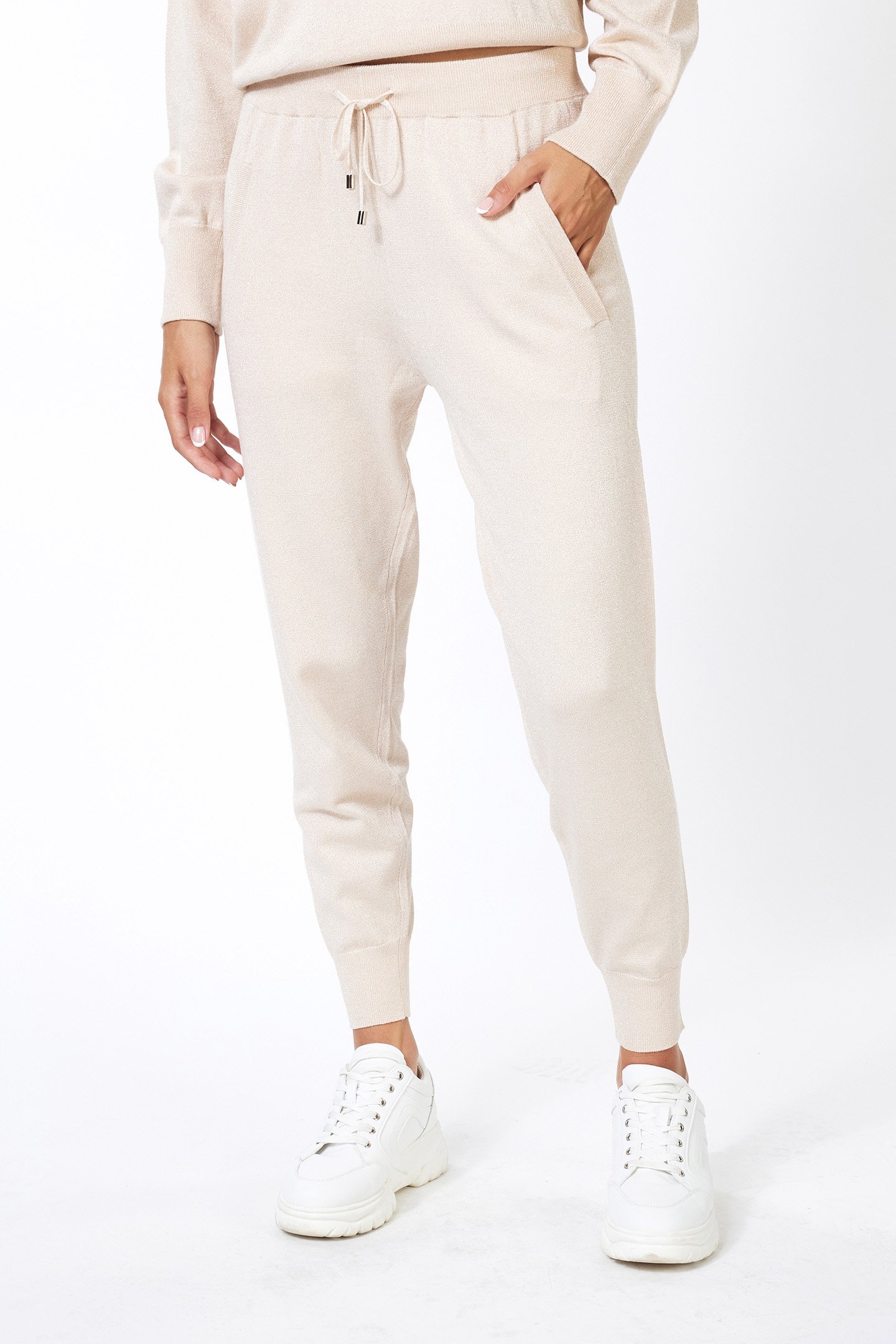 TROUSERS JOGGER LUREX LIGHT SAND 1