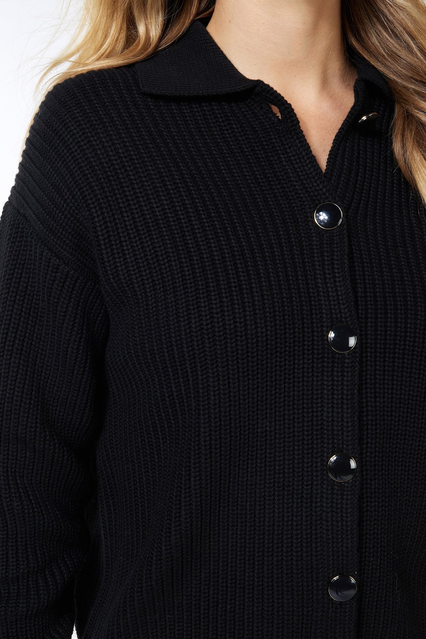 CARDIGAN POLO COLLAR BLACK 6
