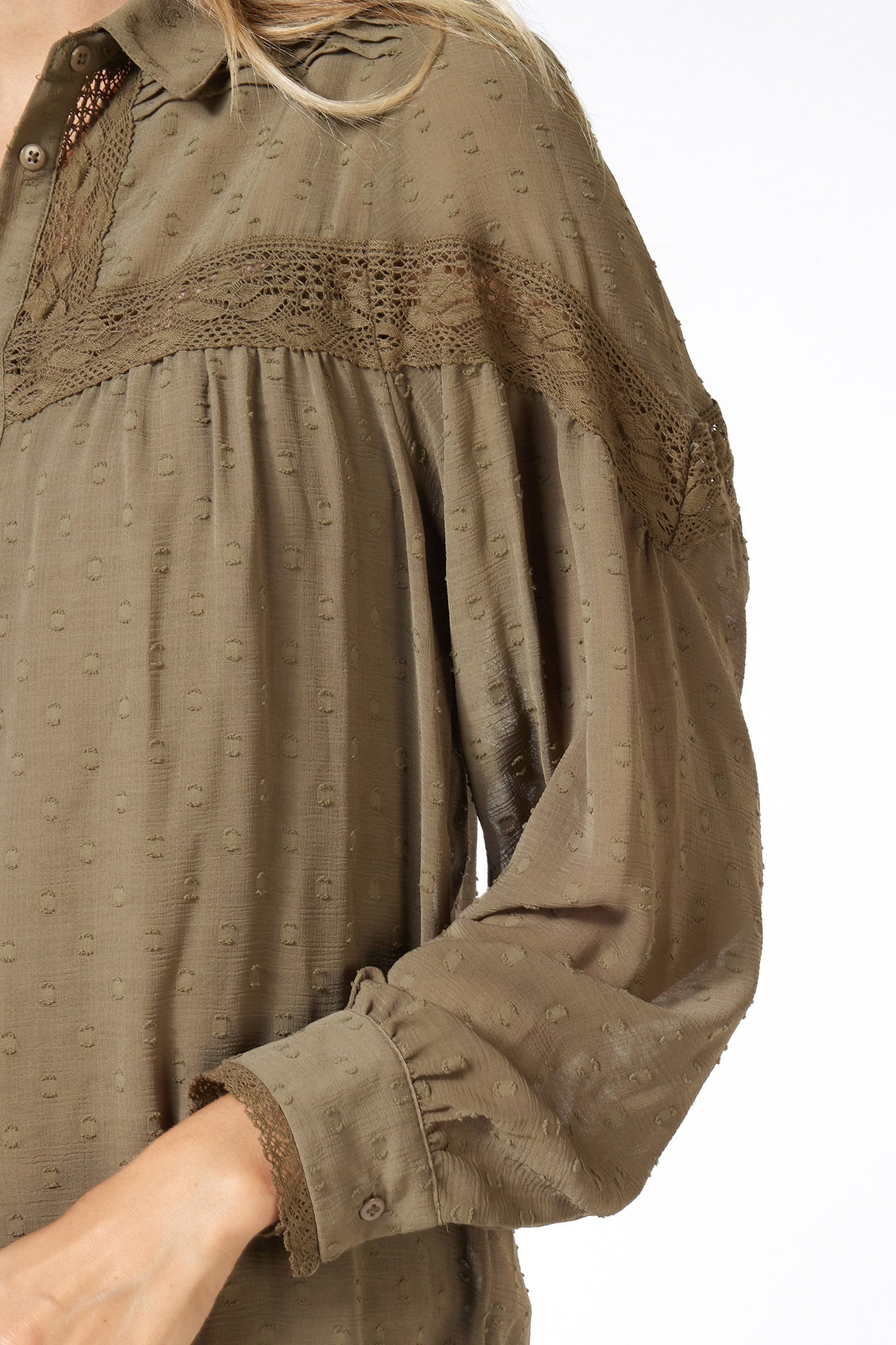 BLOUSE TAPES PLUMETIS ARMY GREEN 7