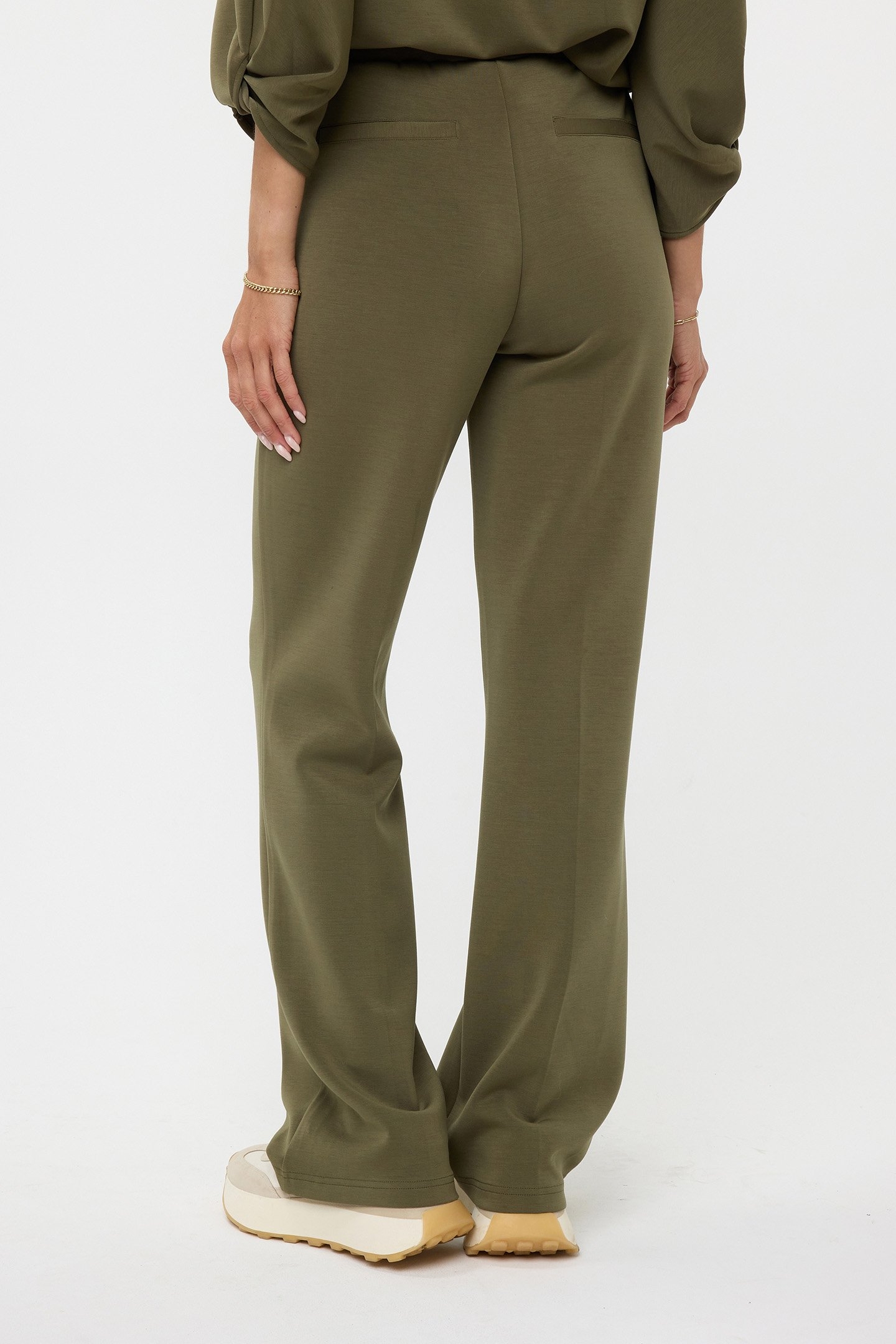 TROUSERS FLAIR MODAL MOSS GREEN 3