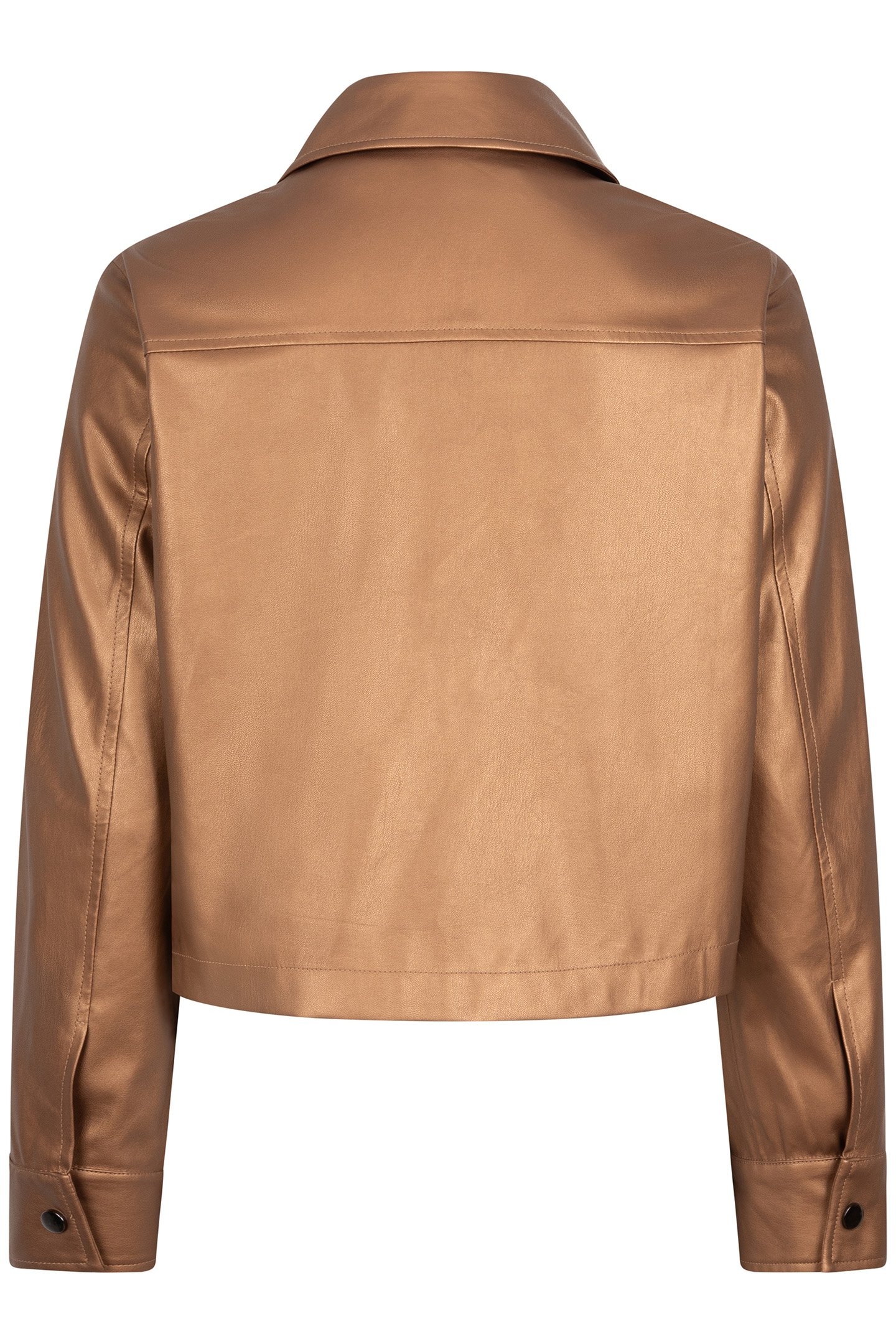 JACKET SHORT VEGAN LEATHER BRANDY 7