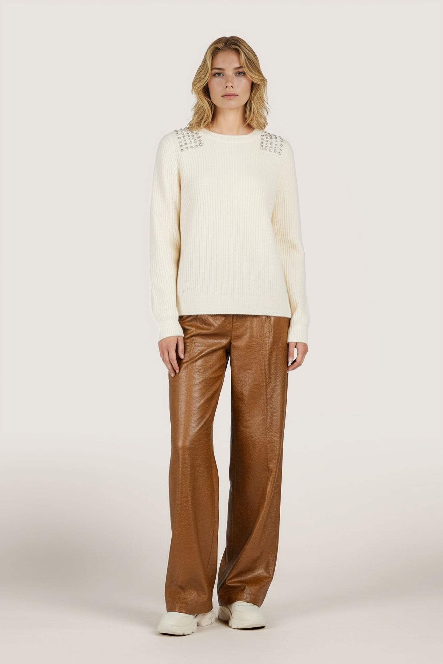 SWEATER SHOULDER PEARLS OFF WHITE 2