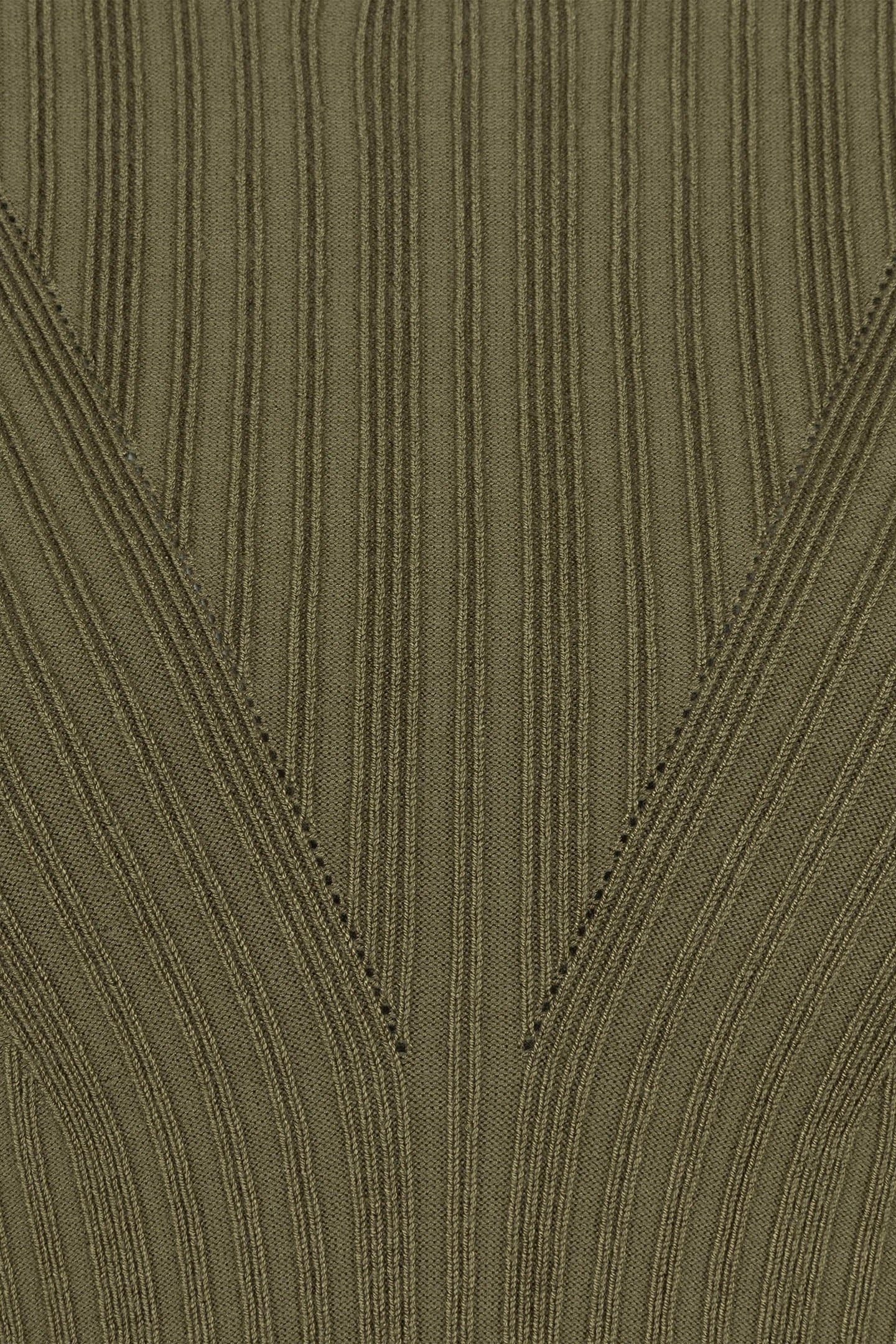 SWEATER IRREGULAR RIB V-DESIGN MOSS GREEN 7