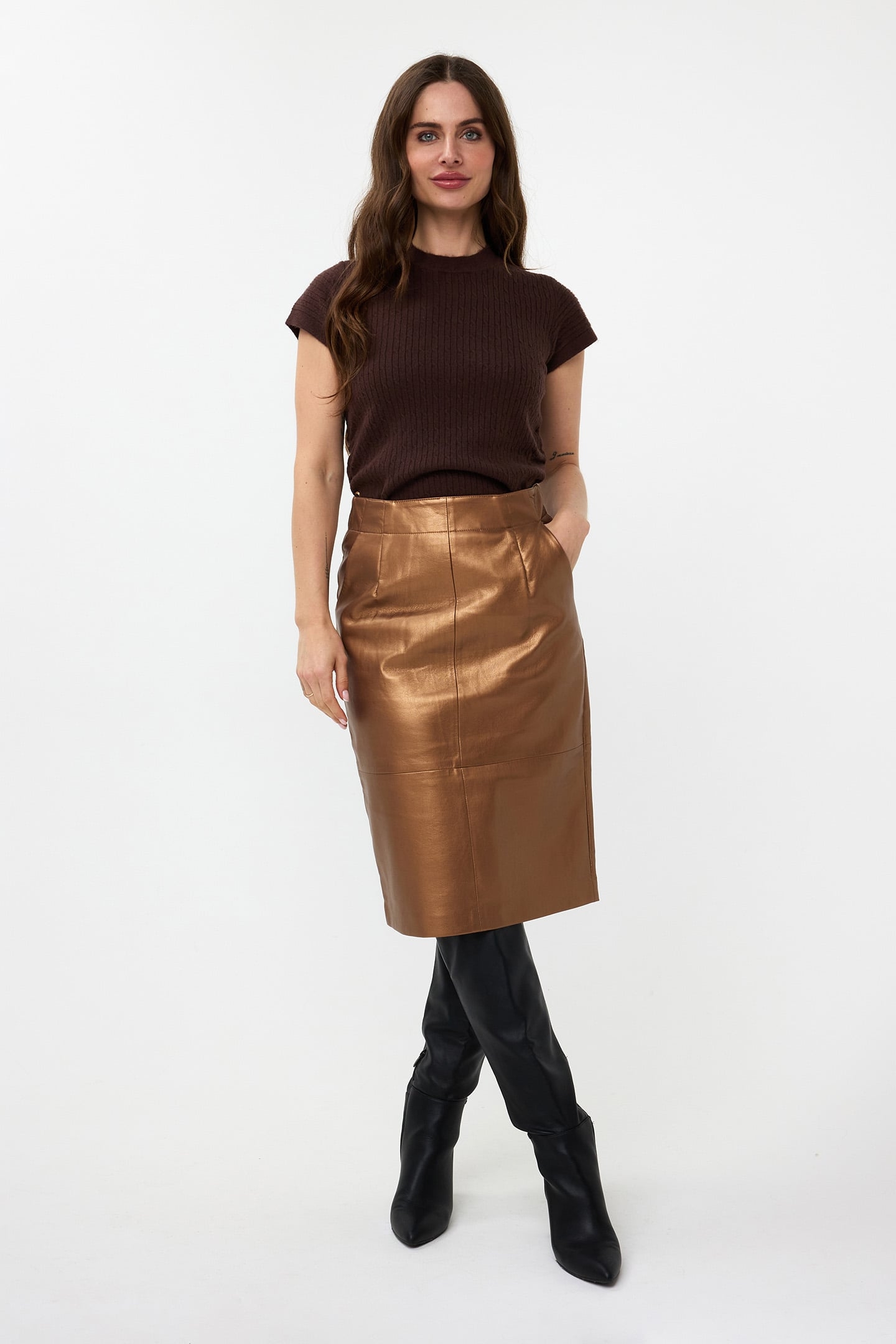 SWEATER S/SLVE ELASTIC WAIST CHOCOLATE 2