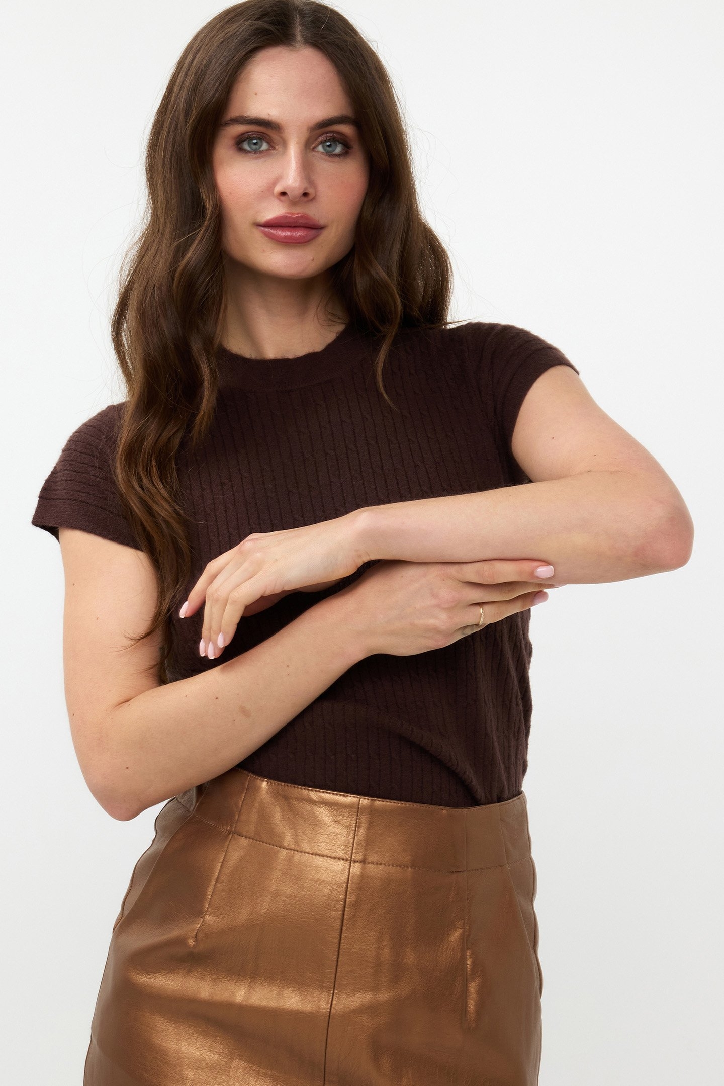 SWEATER S/SLVE ELASTIC WAIST CHOCOLATE 1