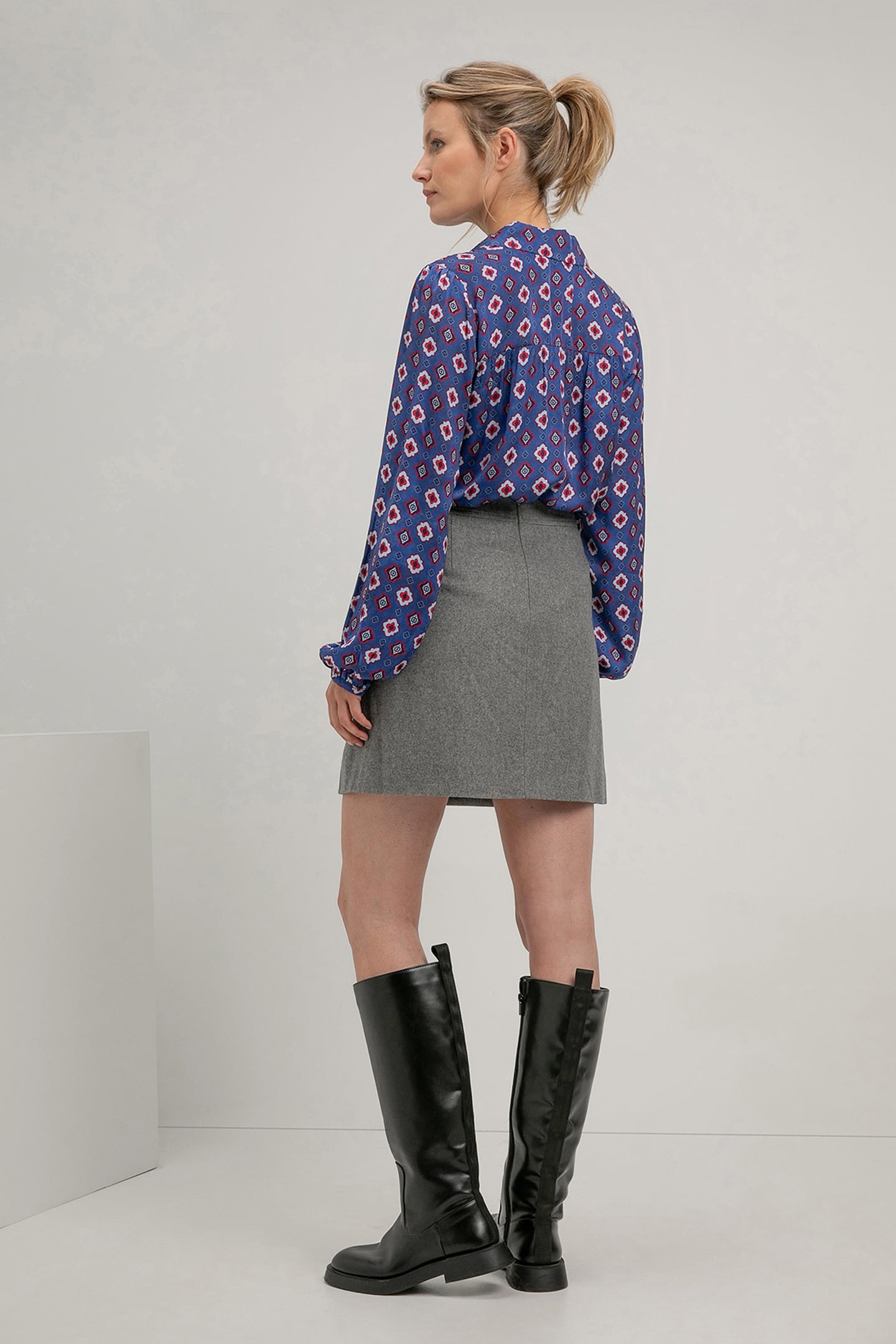 SIL SKIRT STEEL GREY MELANGE 3