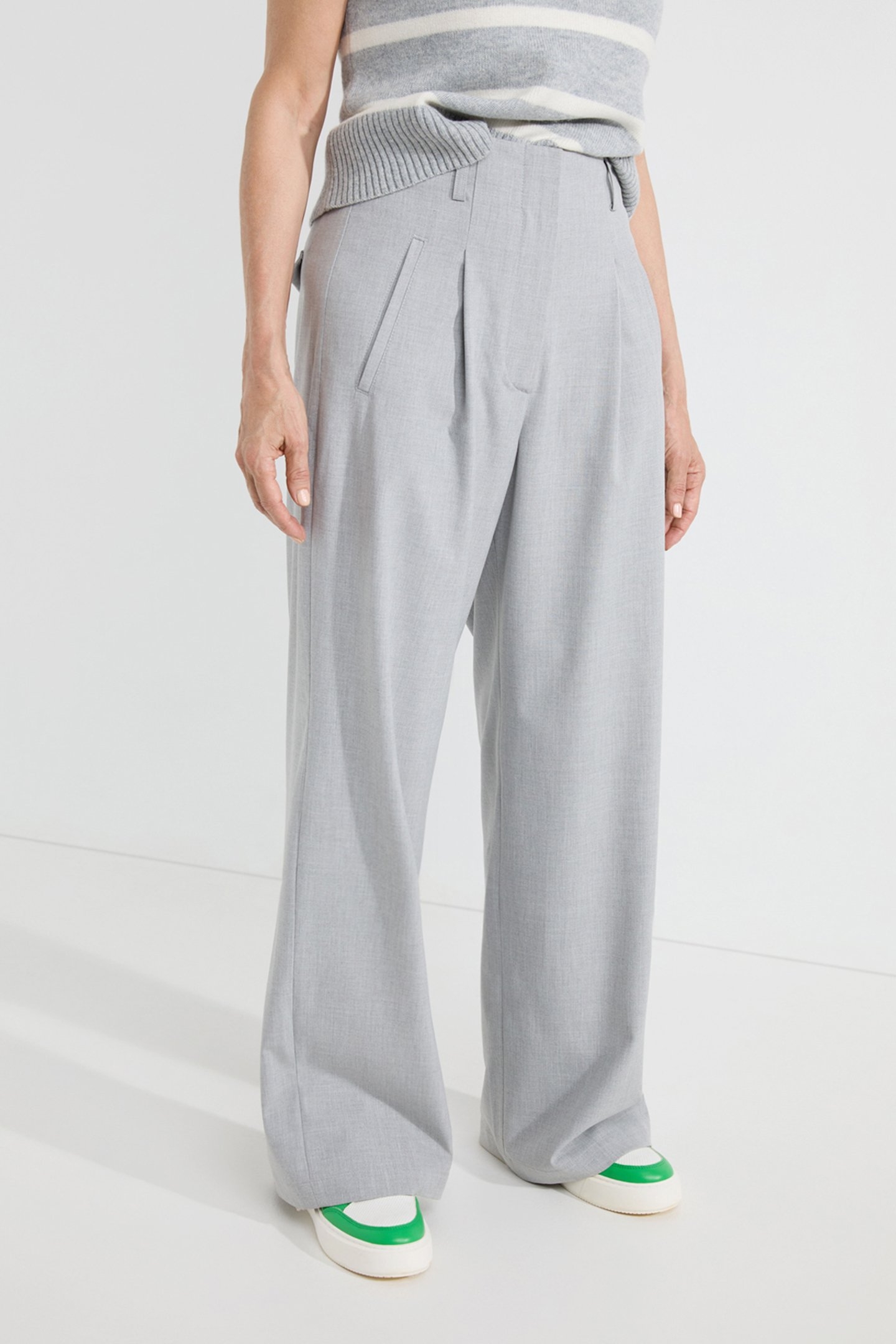 DESIREE PANTS LIGHT GREY MELANGE 1