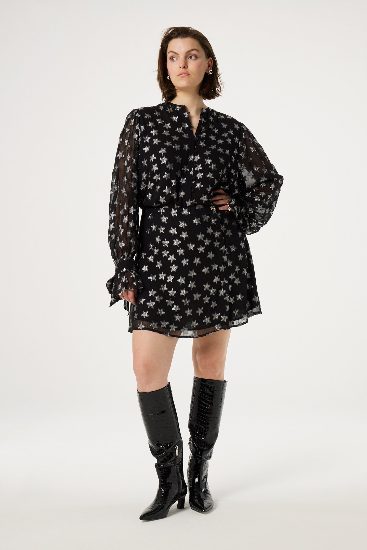 KYLIE BLOUSE BLACK/SILVER 1