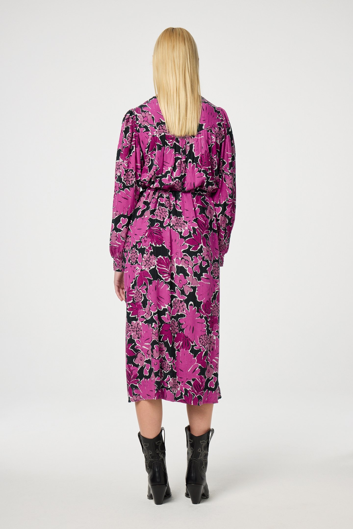 WILLA DRESS BLACK/RASPBERRY 2