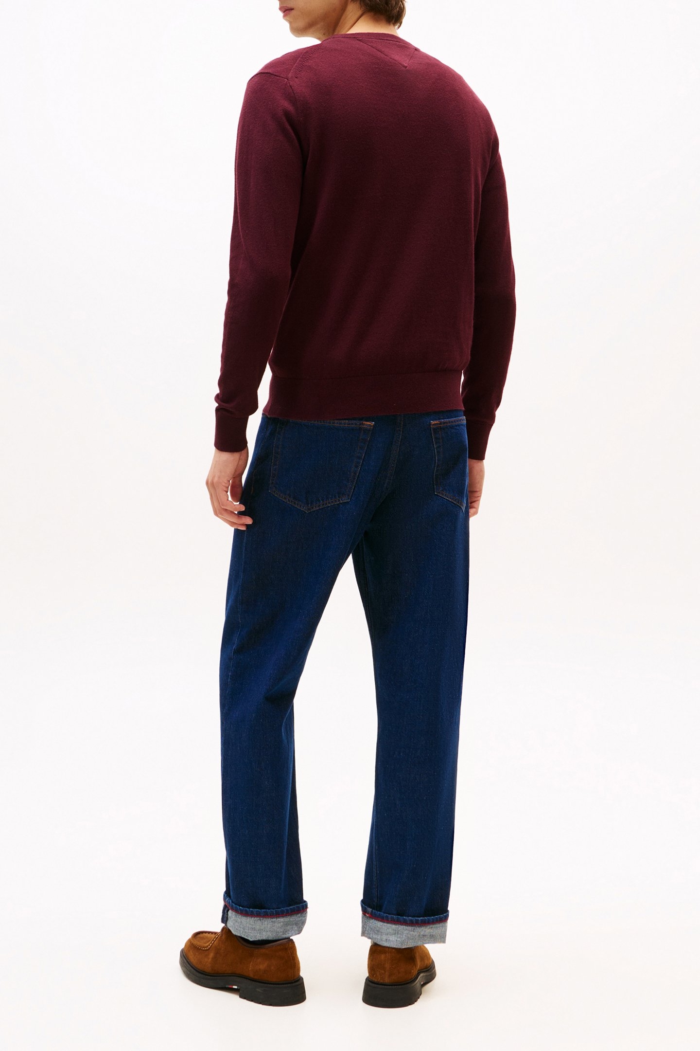 PIMA ORGANIC COTTON CASHMERE JUMPER DEEP BURGUNDY 3