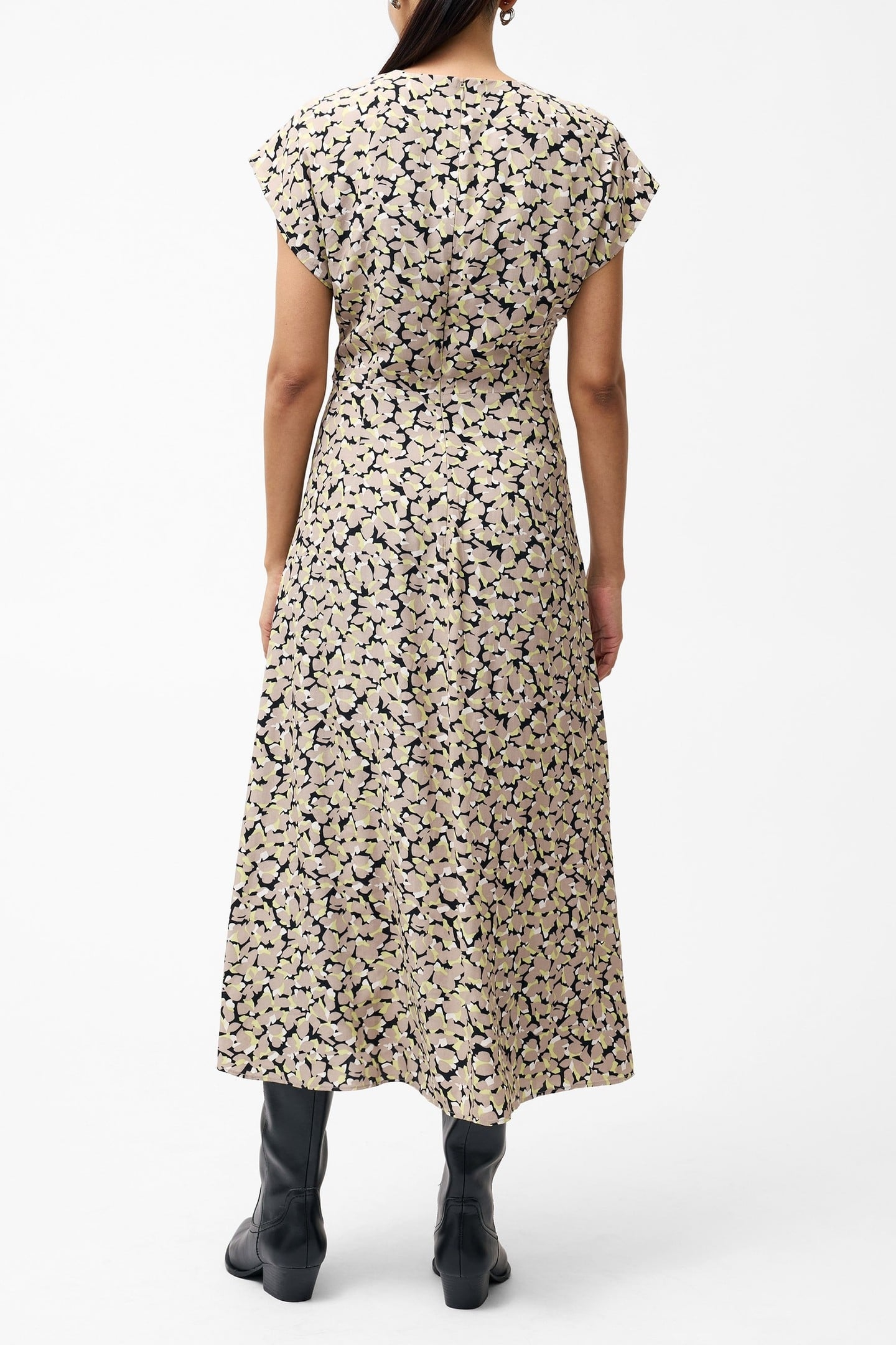 LILLIAN DRAPPED FRONT DRESS GOLDEN OLIVE KHAKI 5