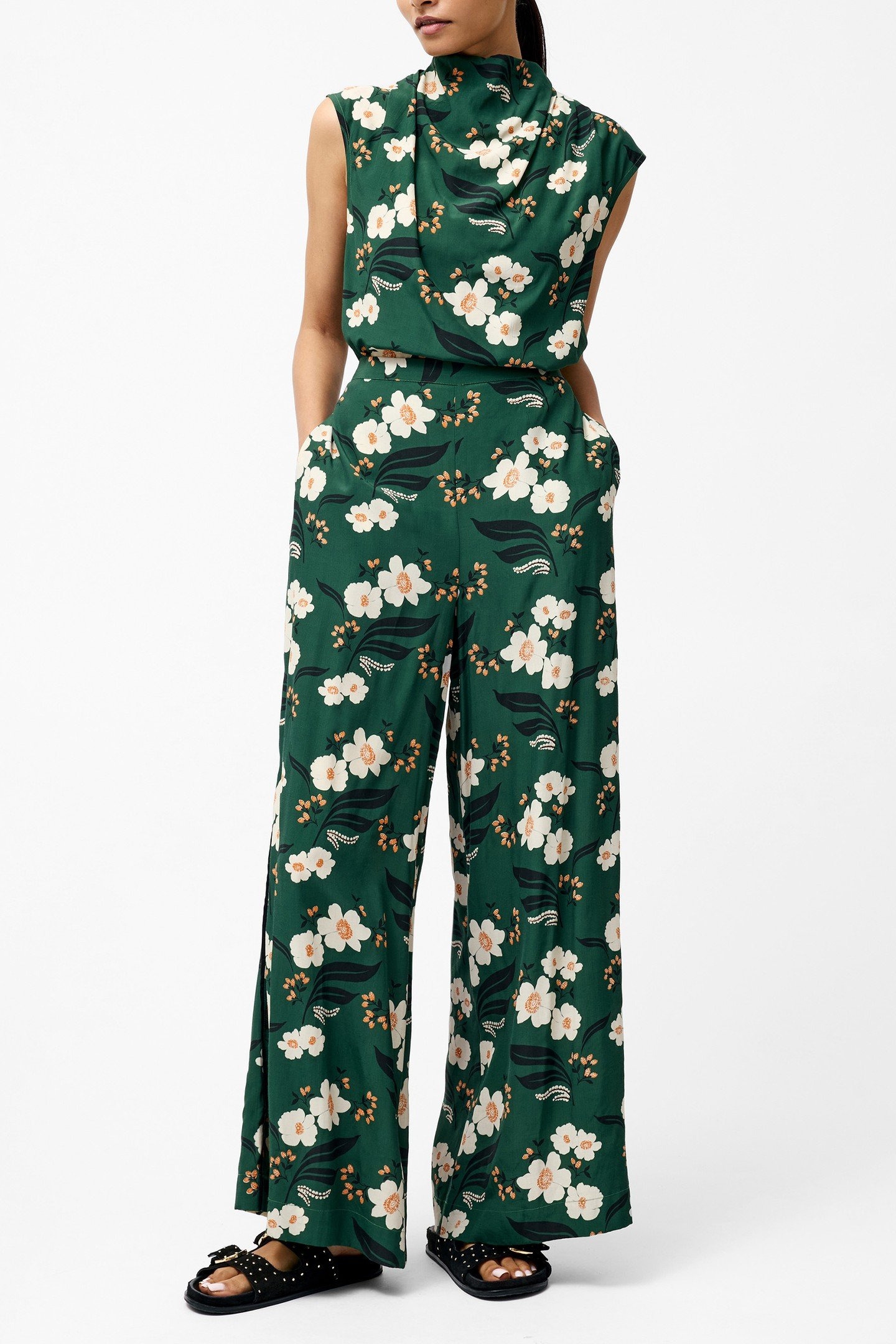 RHIAN PRINTED TROUSER JADE GREEN MULTI 1