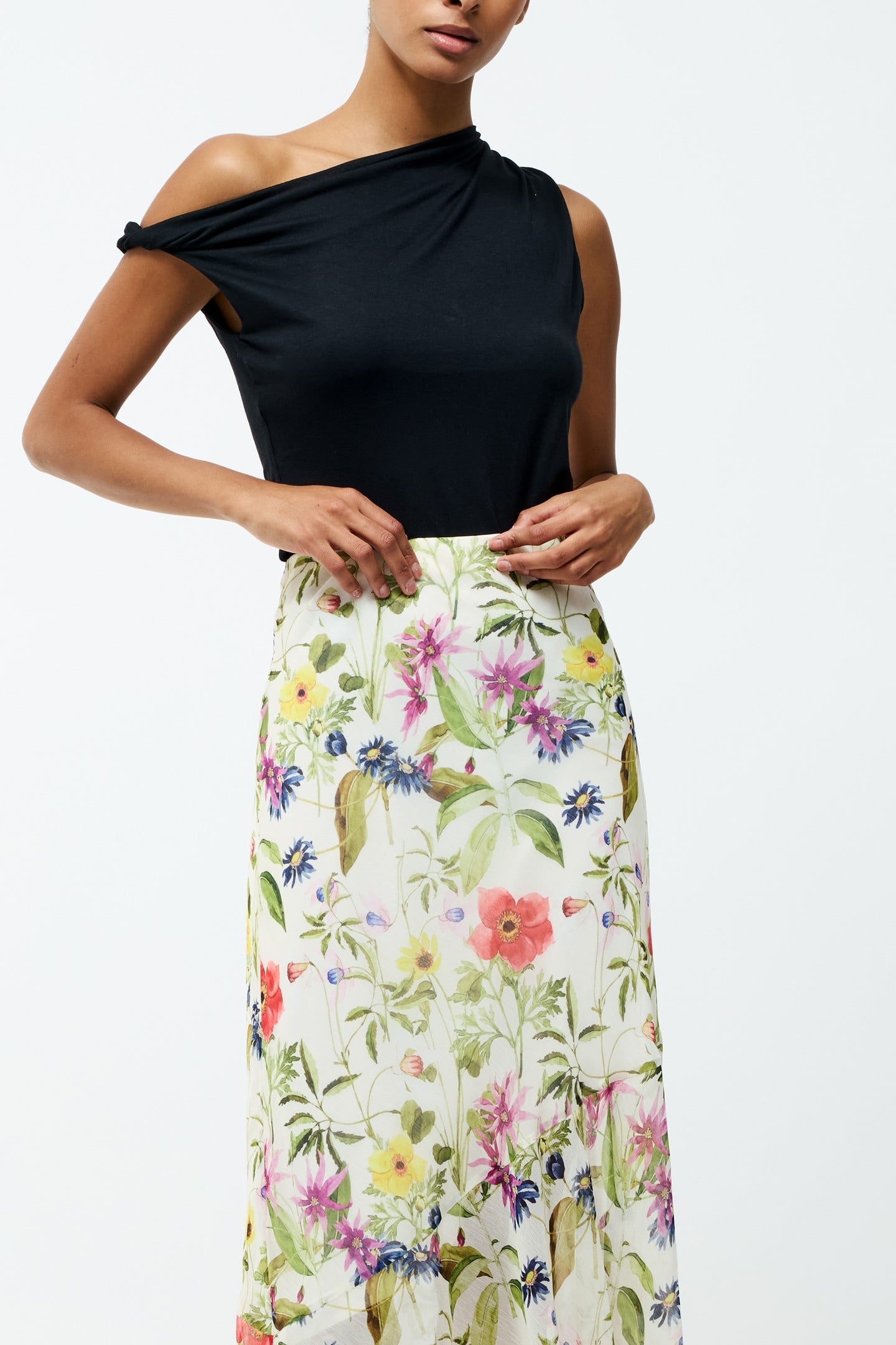 MONICA HALLIE MAXI SKIRT WHITE MULTI 2