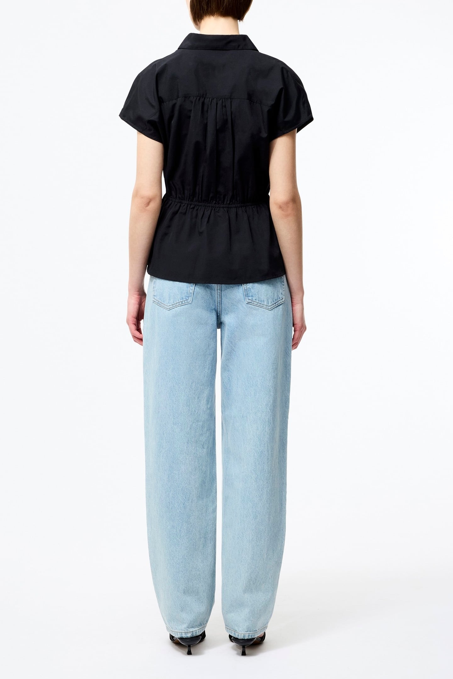 ERA POPLIN TWIST KNOT SHIRT BLACK 2