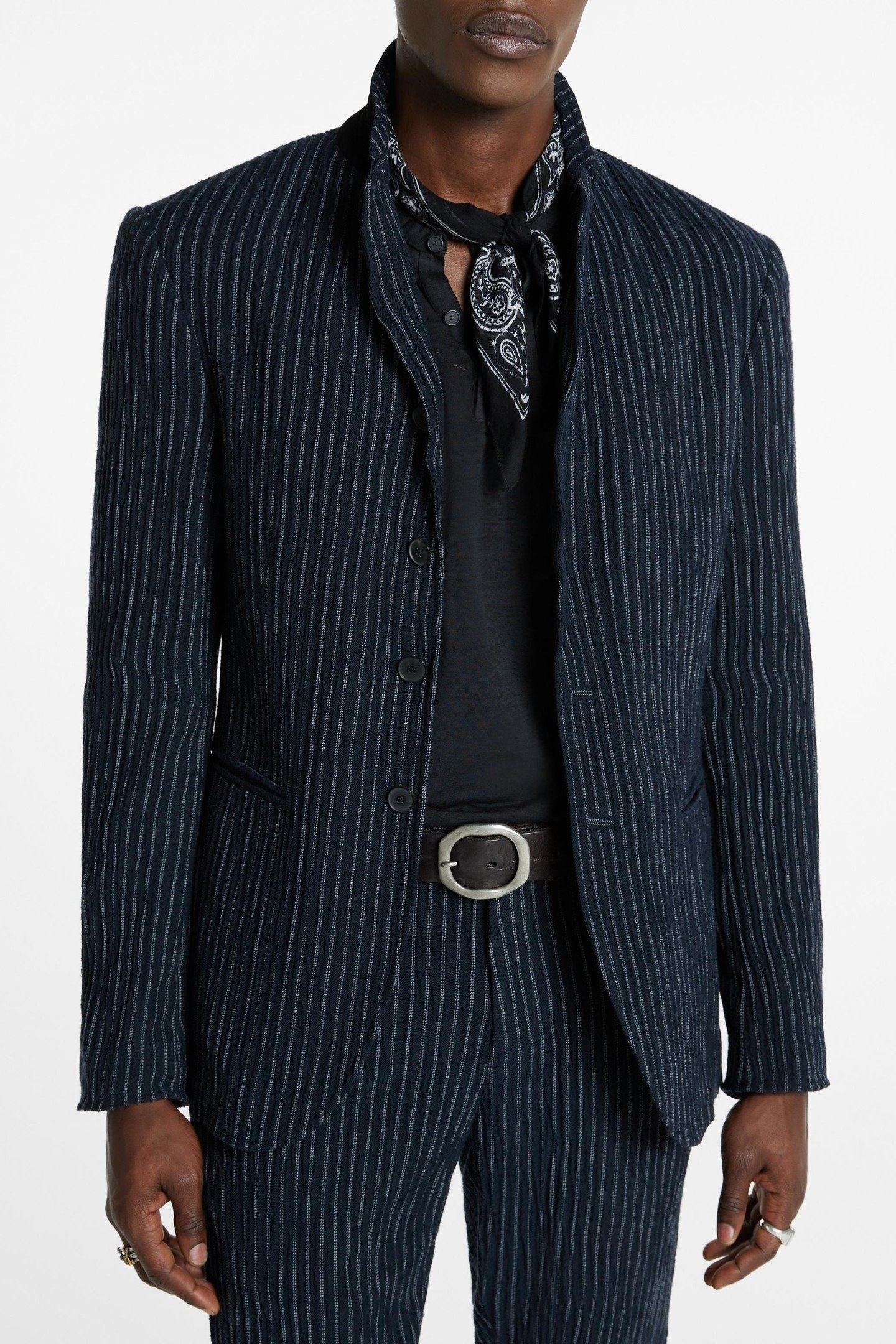 SLIM FIT CONVERTIBLE PEAK LAPEL JACKET INK BLUE 1