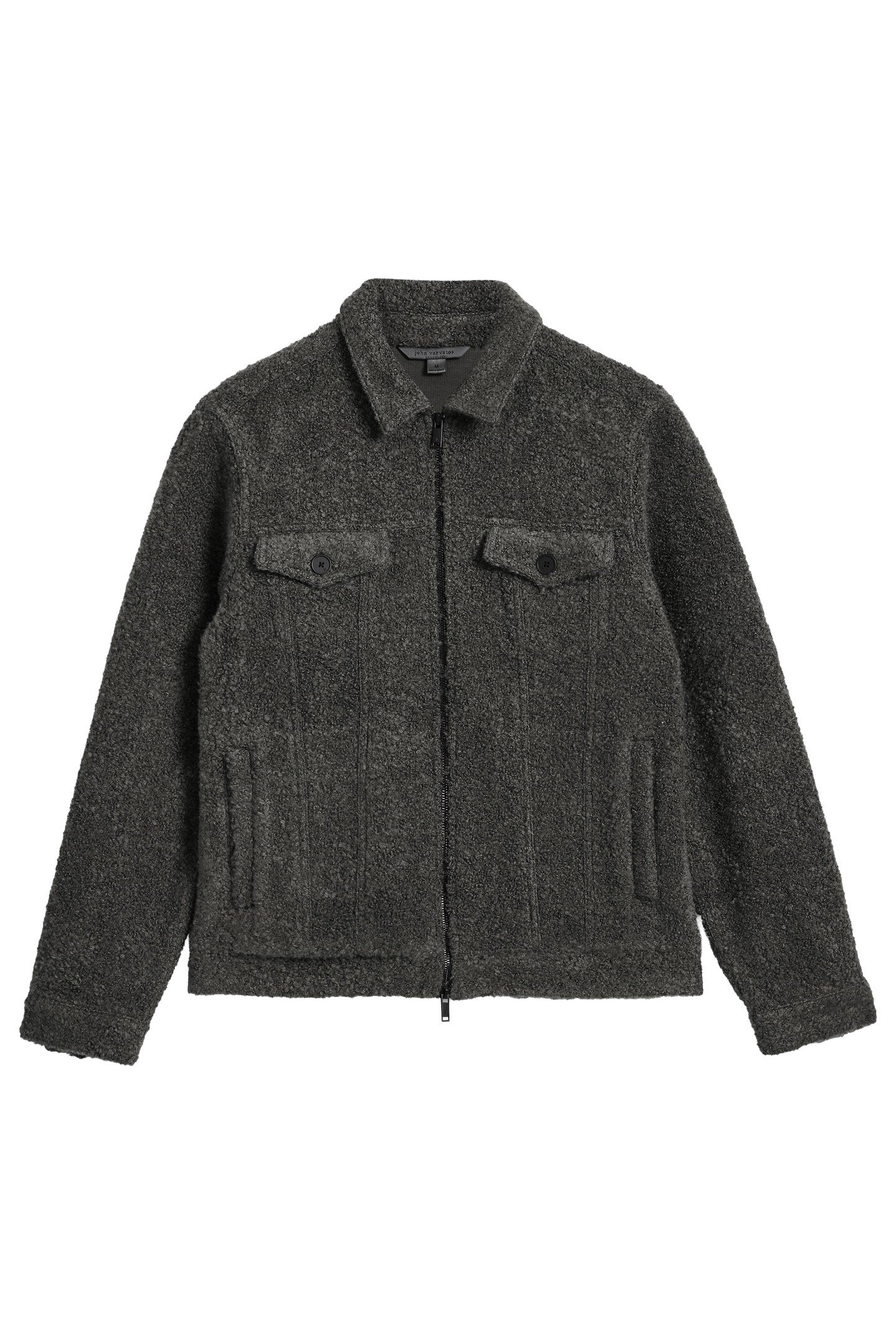 CYNDER BOUCLE TRUCKER JACKET CHARCOAL 2