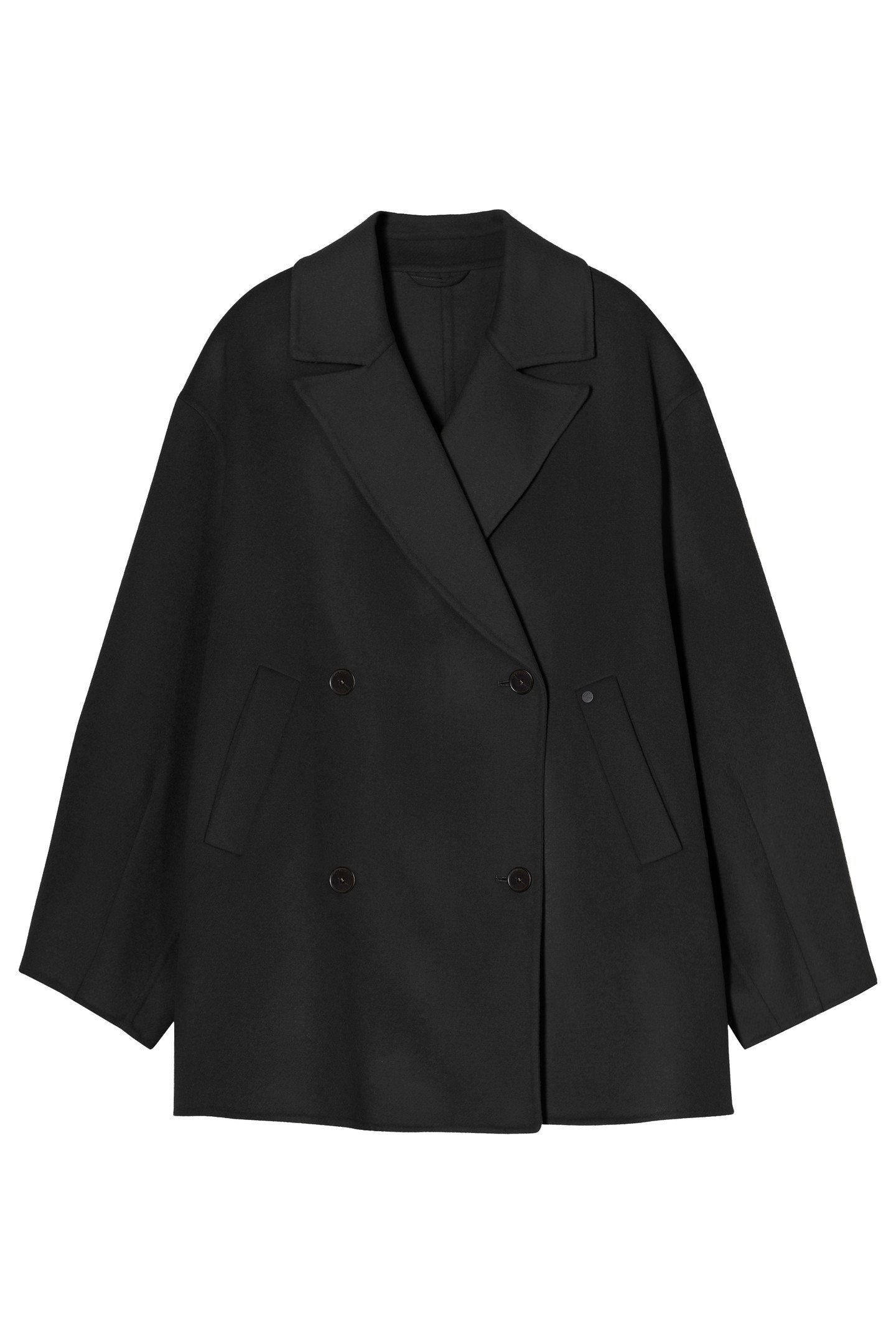 DOUBLE BREASTED COAT JACKET BLACK 5