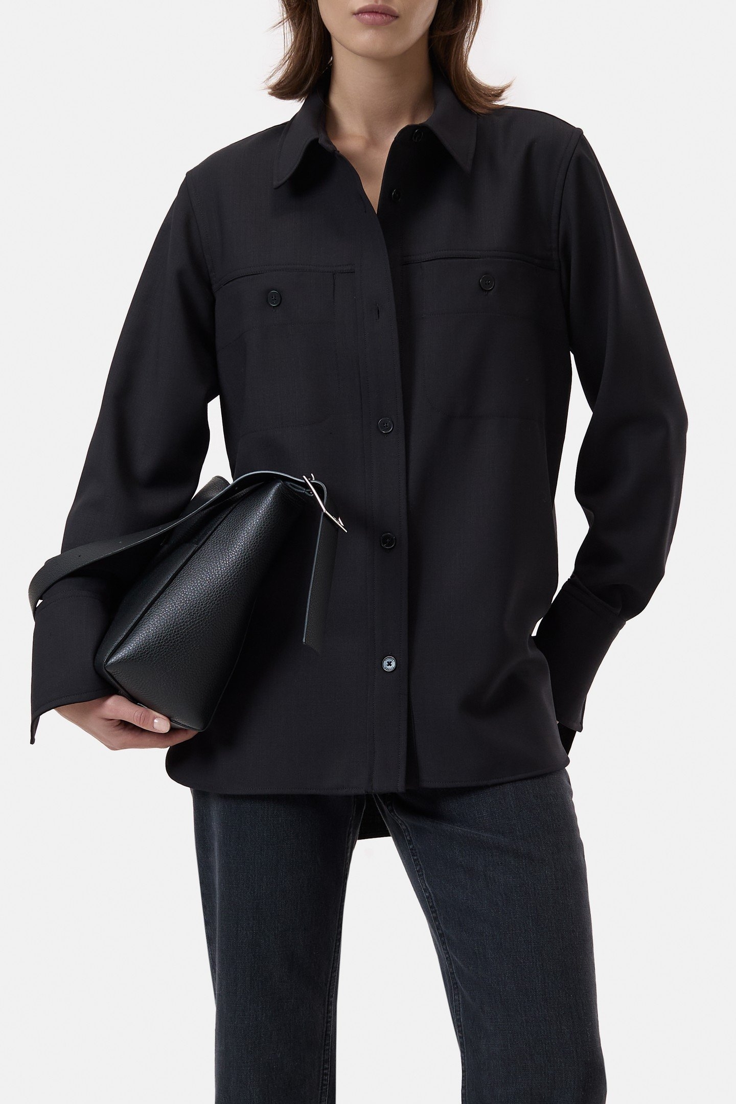 FITTED UTILITY SHIRT & BLOUSES BLACK 1