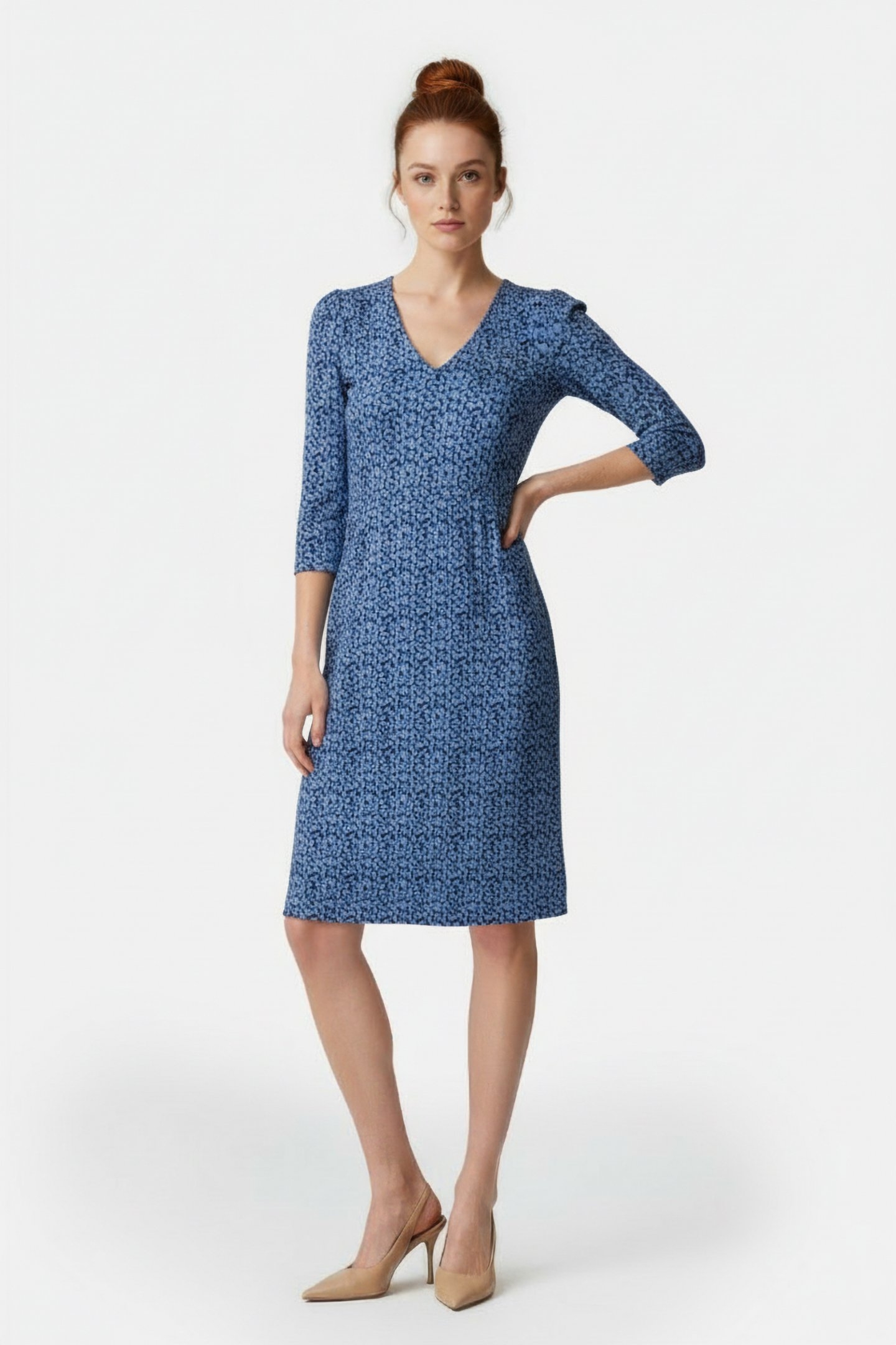 TALLIE JERSEY DRESS BLUE PRINT 1