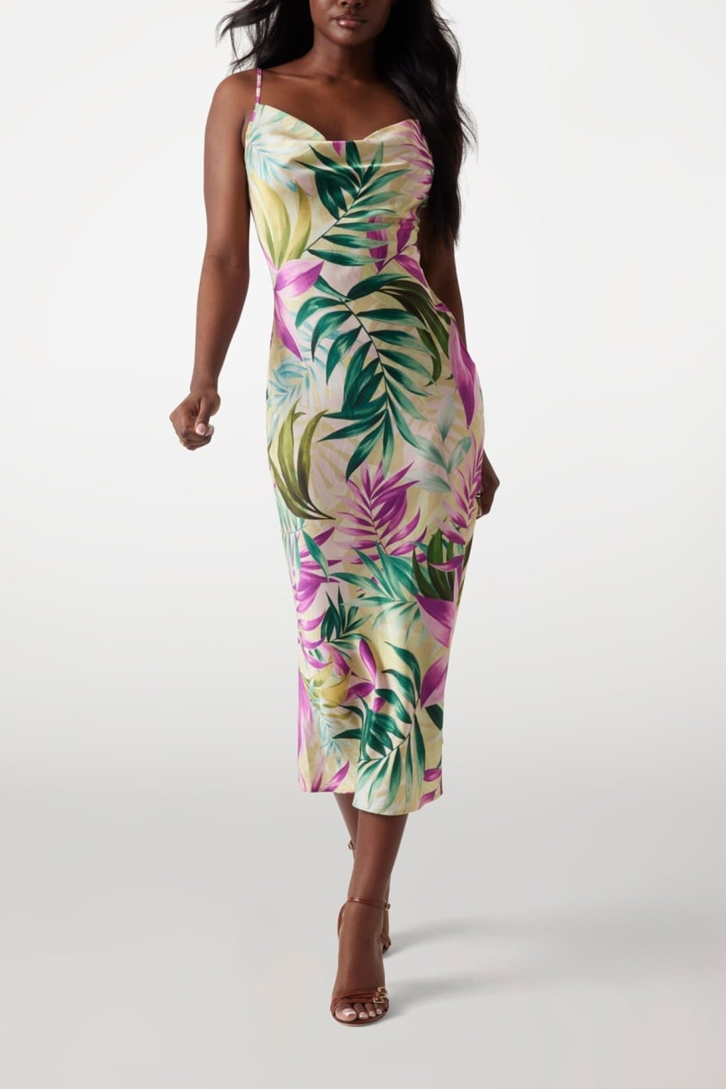 GUESS ECO NEW AKILINA DRESS TROPICAL ESCAPE PRIN 5