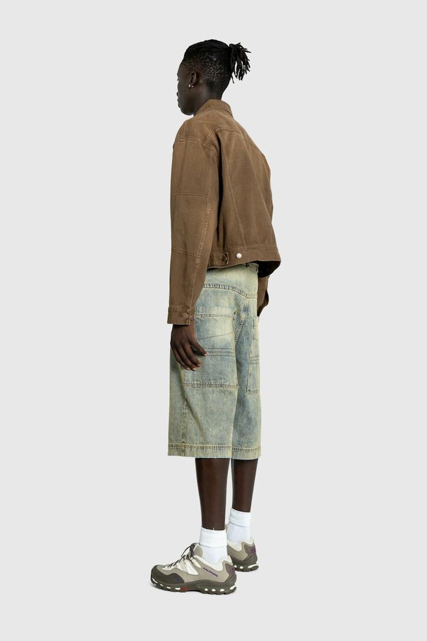 ENTIRE STUDIOS – GEM DENIM JACKET MILITARY STONE 3