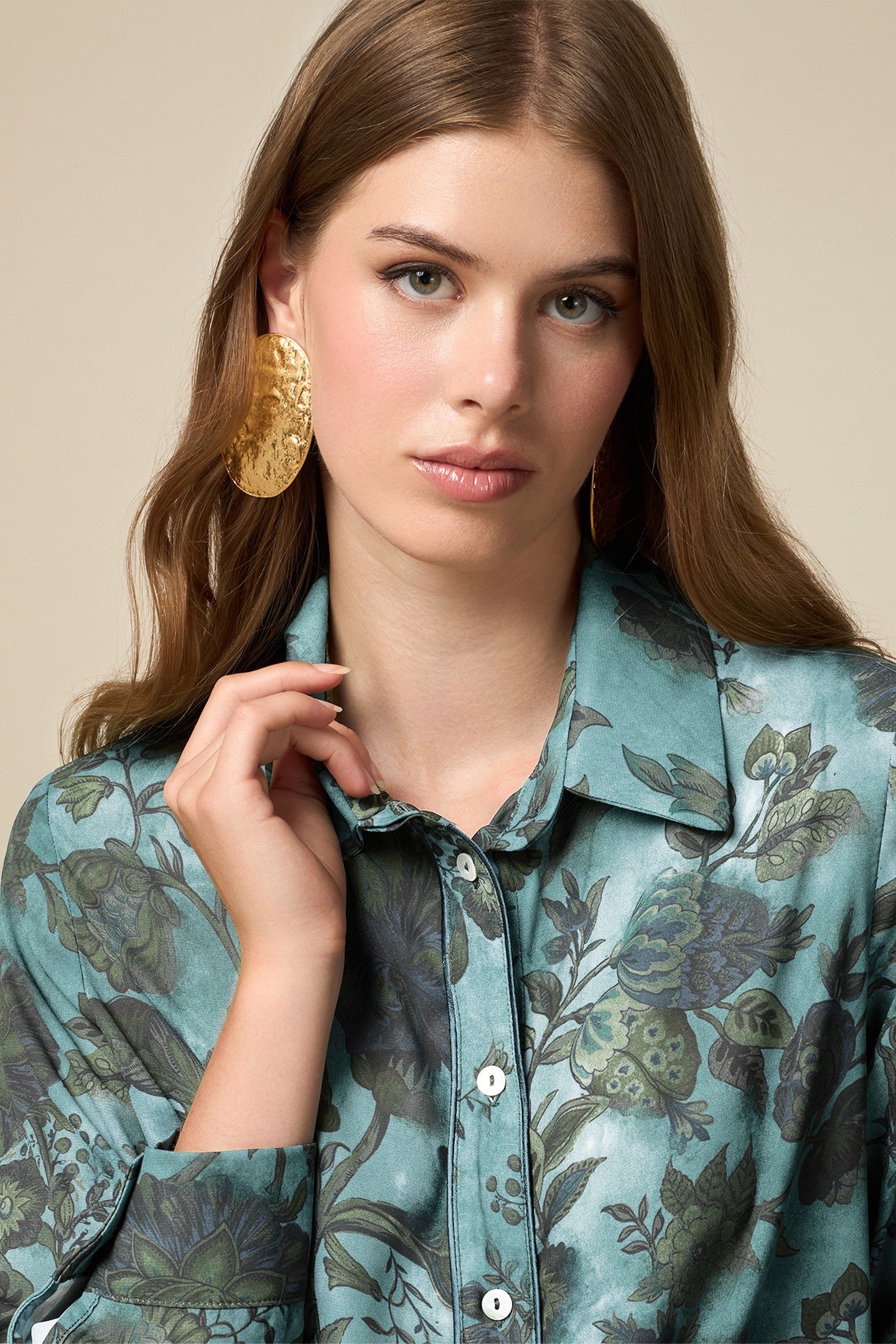 FLORAL PATTERN SHIRT GREEN 2