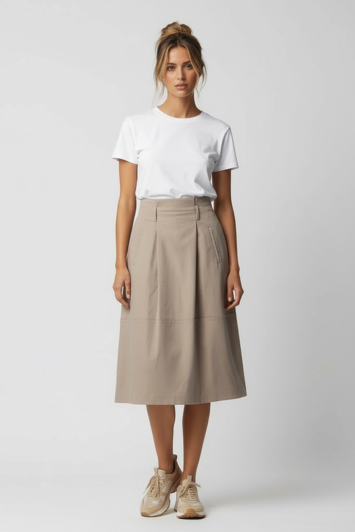 OLMALF BELT SKIRT WHITE SAND 1