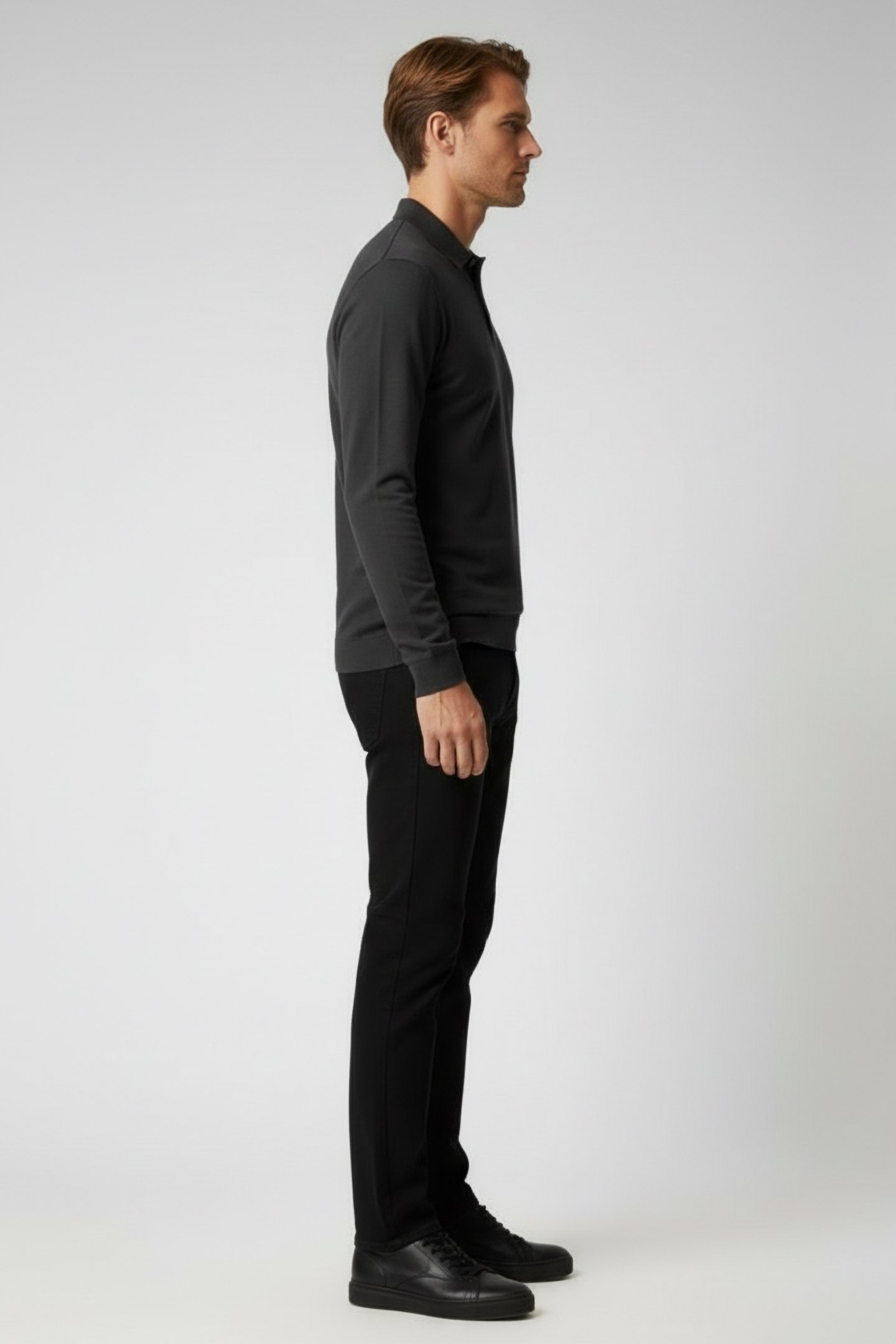 PL RIDEALF LONG SLEEVE POLO ASPHALT 3