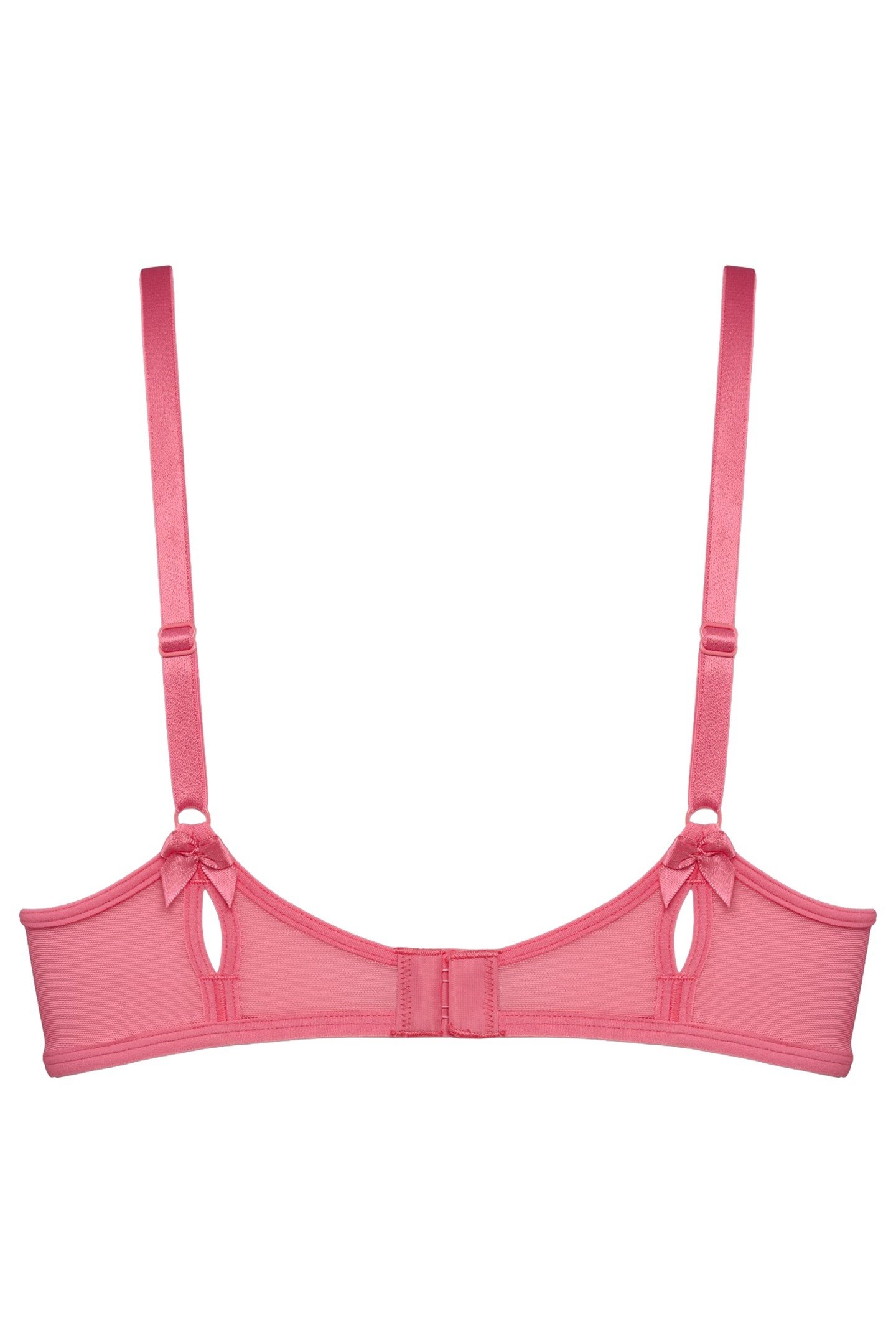 PEEKABOO BRA PLUNGE BALCONY WIRED PADDED PINK 2