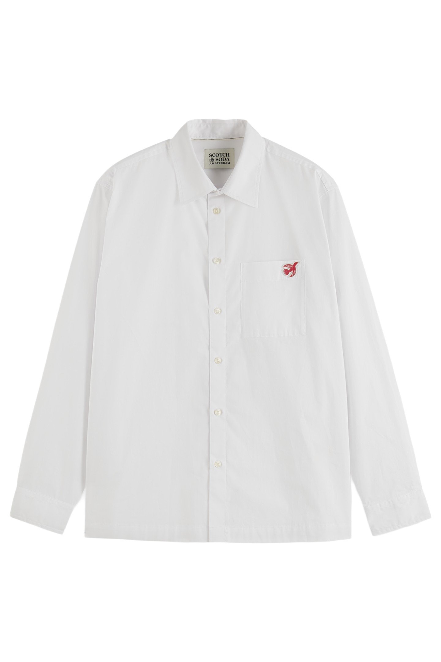 CORE - THE FREE SPIRIT PEACE BIRD POPLIN SHIRT WHITE 1