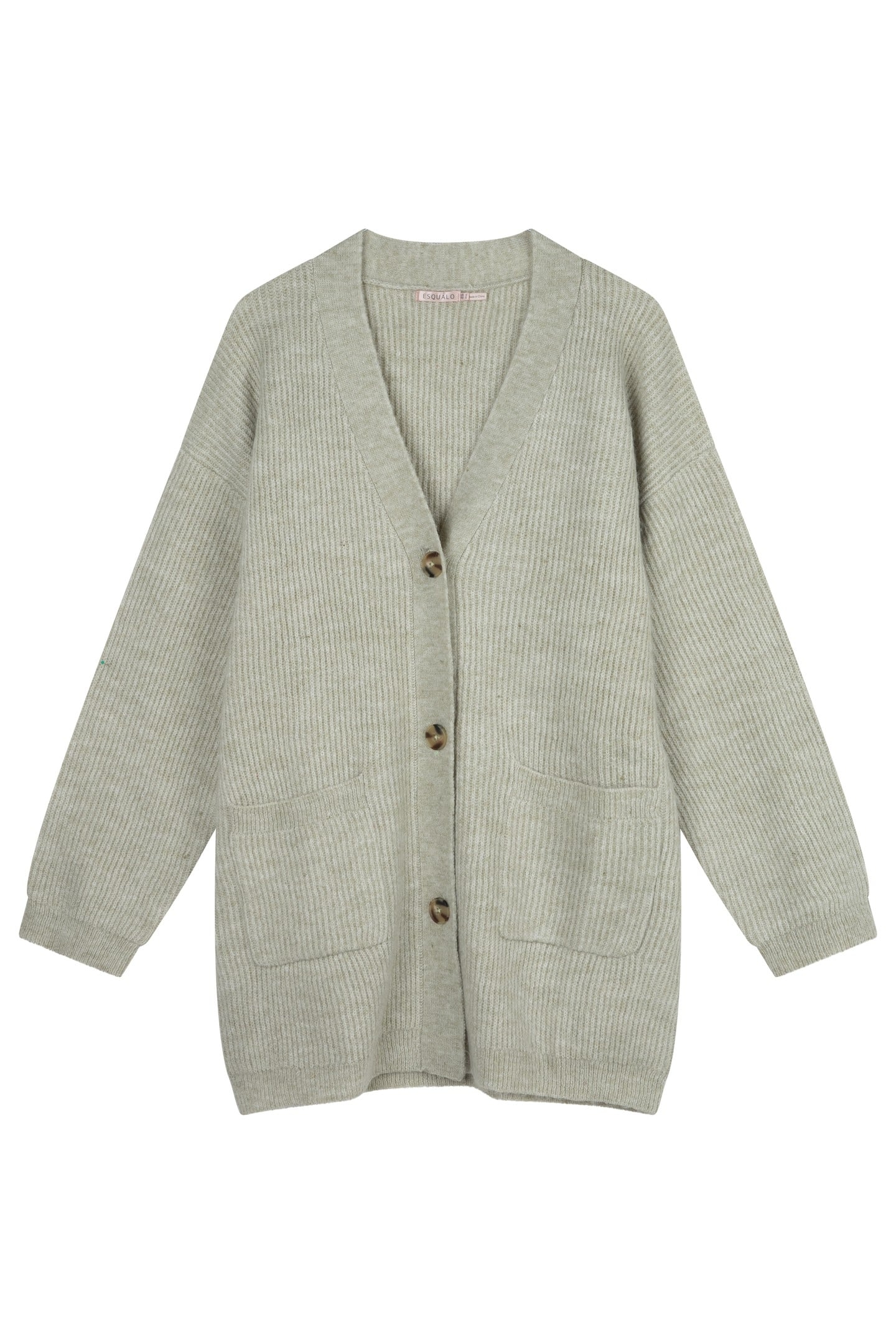 CARDIGAN MELANGE POCKETS LIGHT GREEN 3
