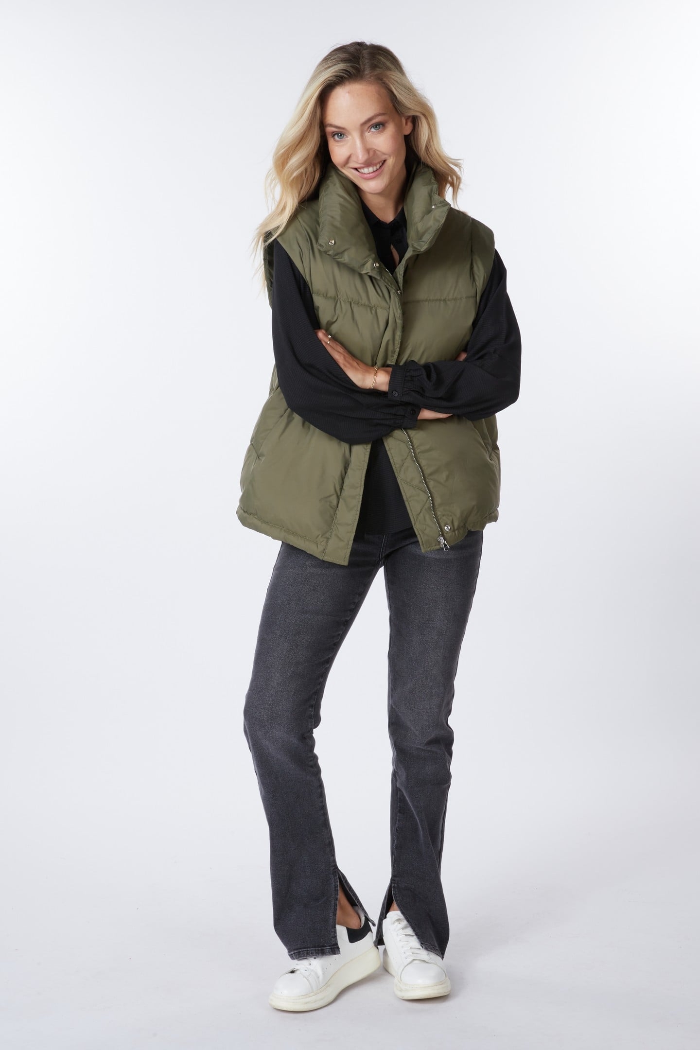 BODYWARMER DOWN LEAF GREEN 1