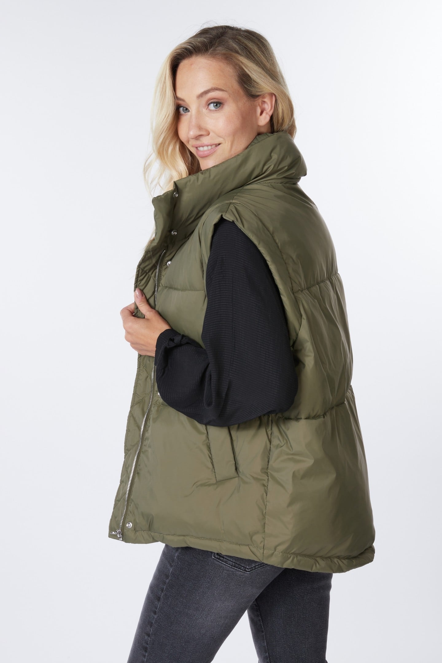 BODYWARMER DOWN LEAF GREEN 3