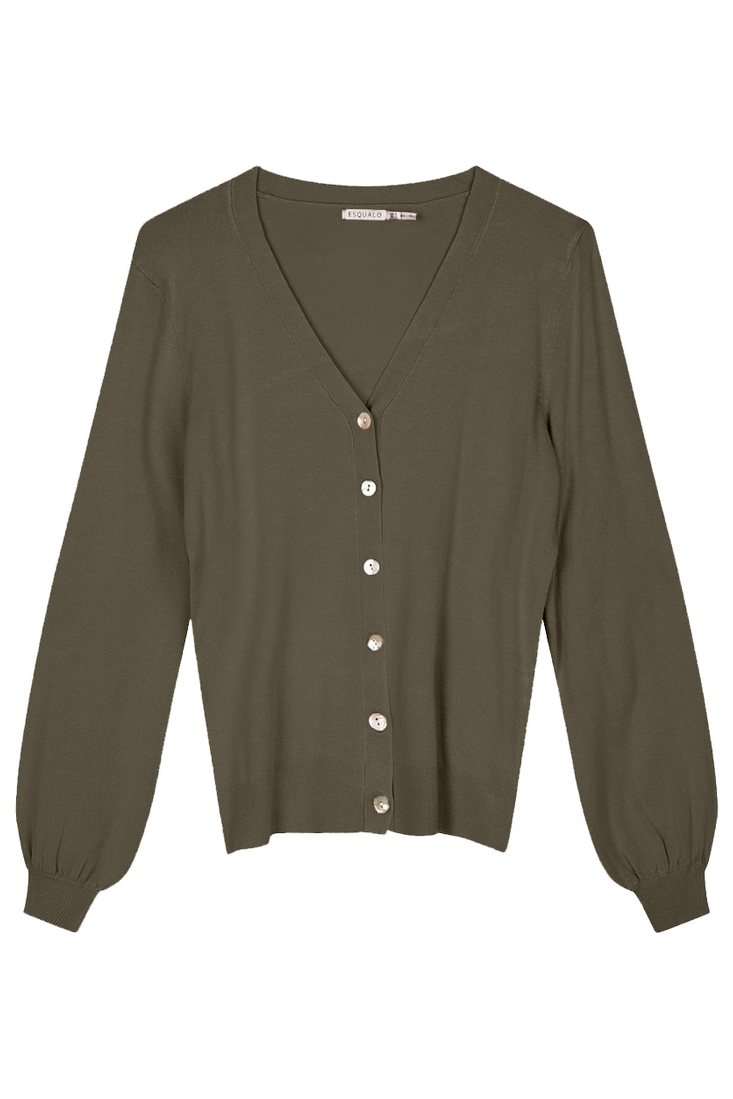CARDIGAN BASIC V-NECK LEAF GREEN 1